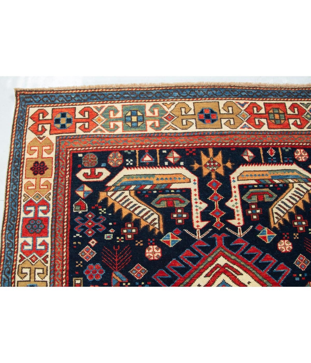 Wool Ararat Rugs Akstafa Kazak Rug - 19th C. Caucasian Revival Carpet Natural Dyed For Sale