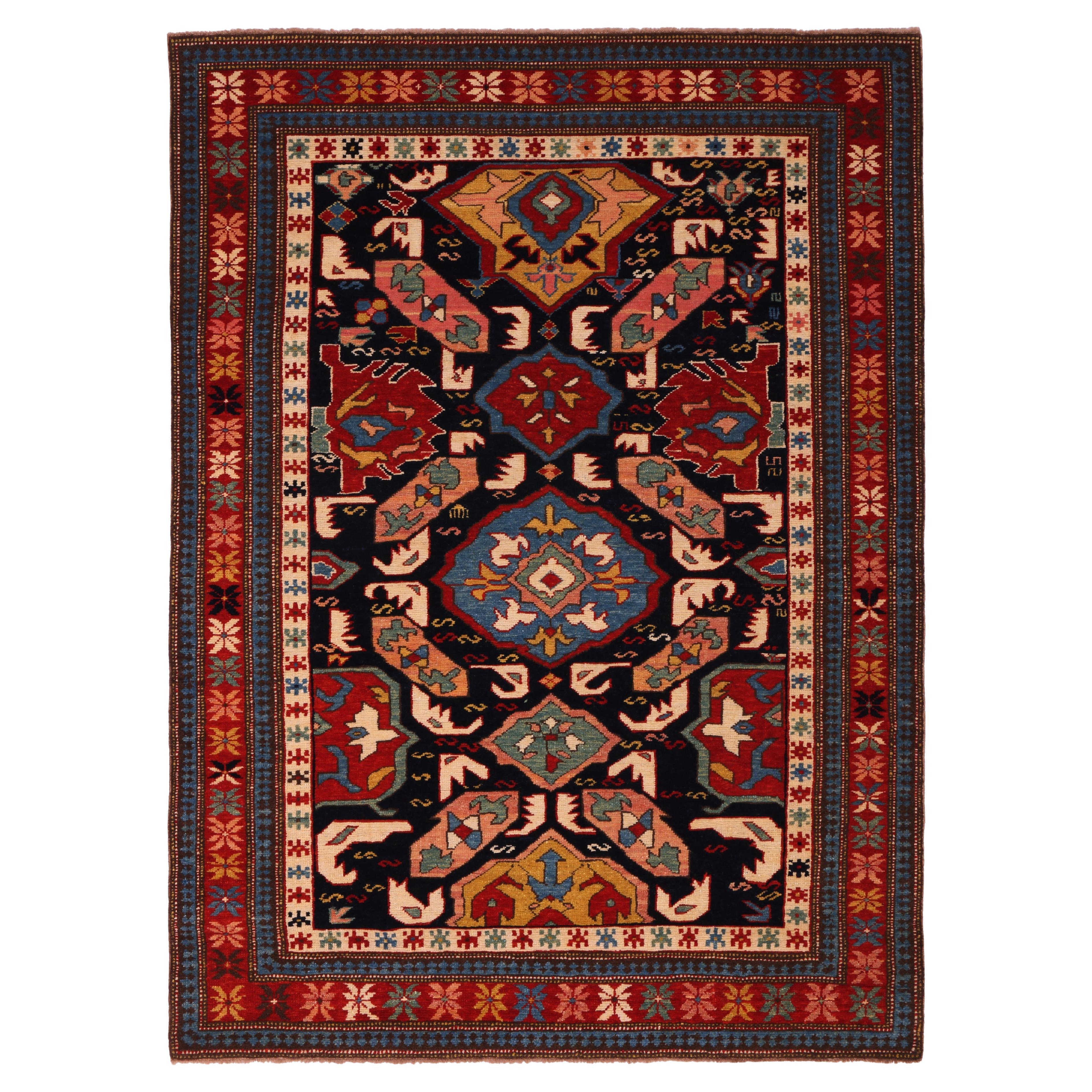 Ararat Rugs Alpan Kuba Rug Caucasian 19th C. Revival Kazak Carpet Natural Dyed For Sale