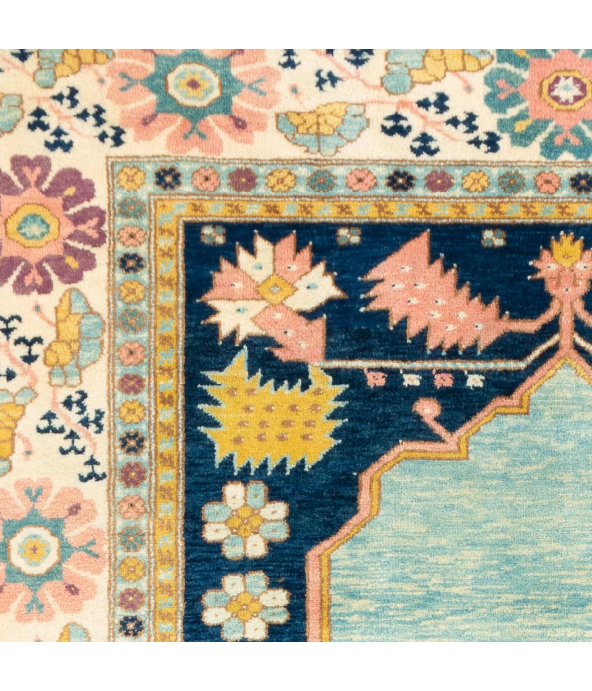 Tintura vegetale Ararat Rugs Tappeto a medaglione dell'Anatolia, Tappeto revival del XVIII secolo, tinto naturale in vendita