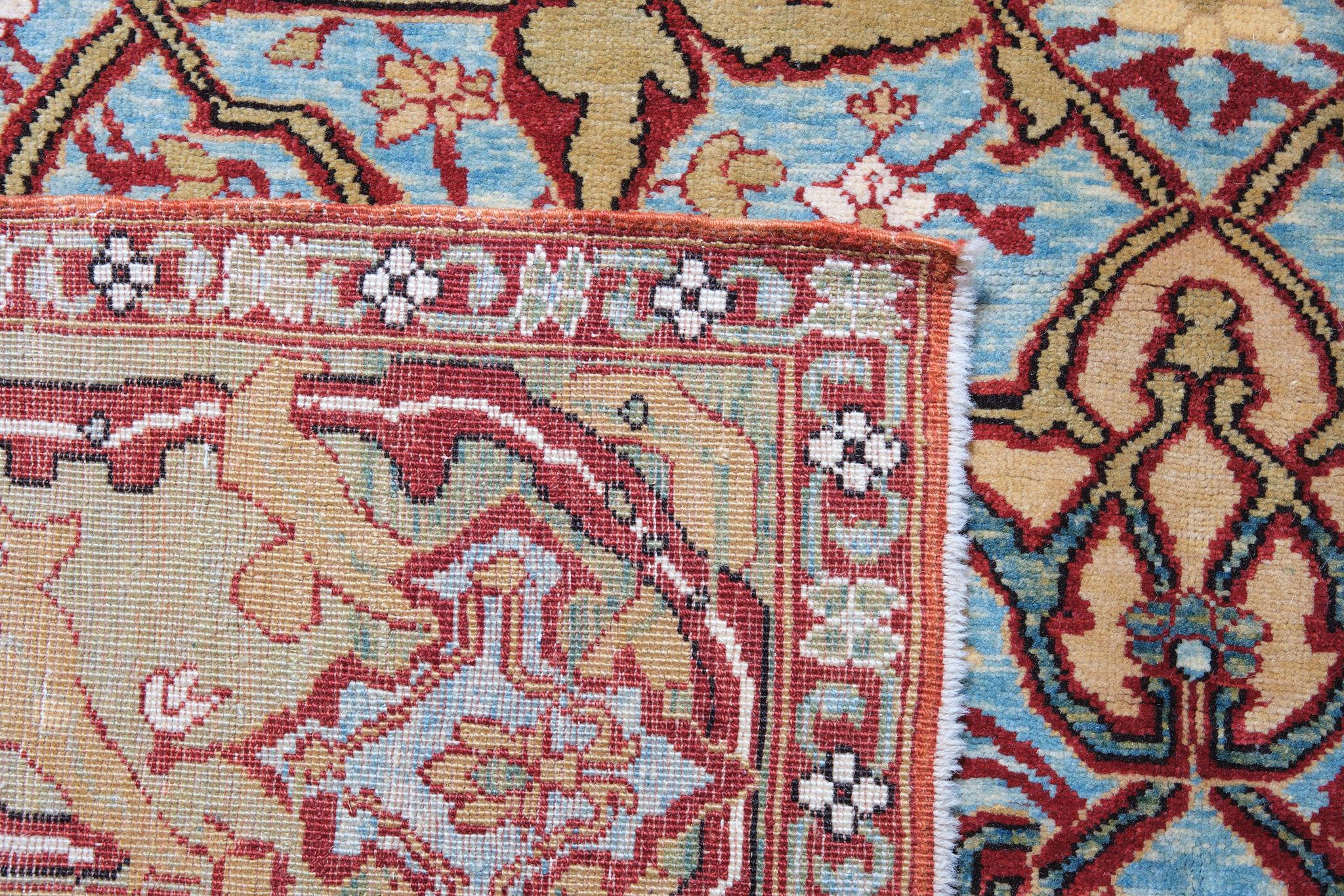 Turkish Ararat Rugs Arabesque Rug 19th Century Style Persian Kurdish Revival Carpet For Sale