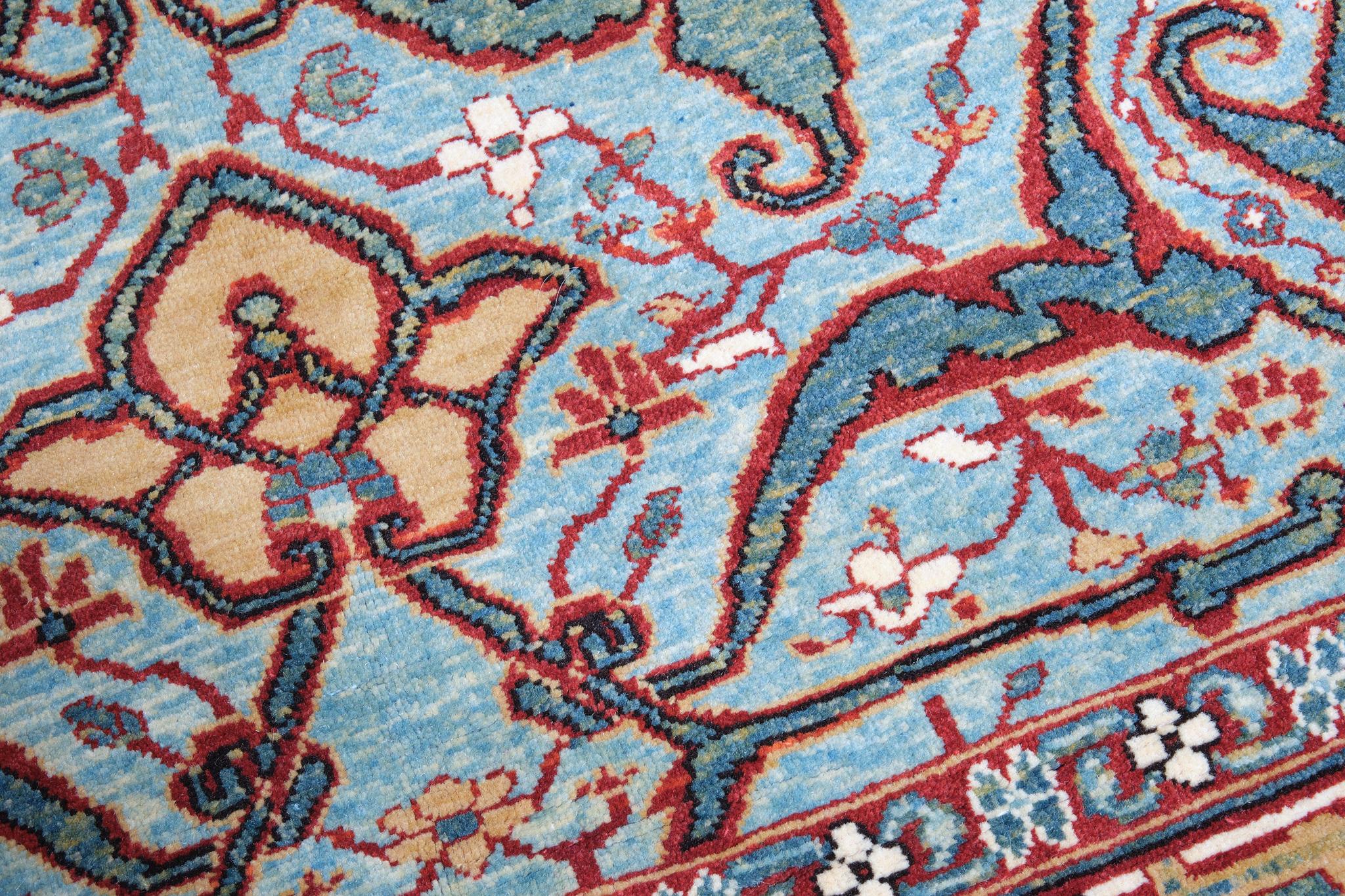 Vegetable Dyed Ararat Rugs Arabesque Rug 19th Century Style Persian Kurdish Revival Carpet For Sale