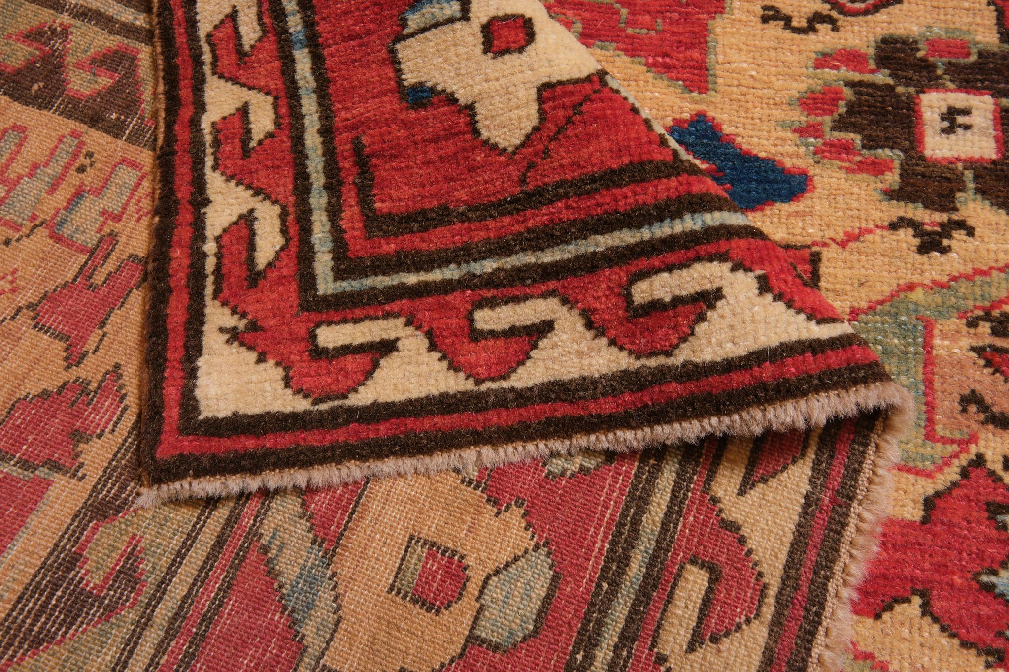 Ararat Rugs Azerbaijan Harshang Desing Carpet Caucasian Revival Rug Natural Dyed In New Condition For Sale In Tokyo, JP