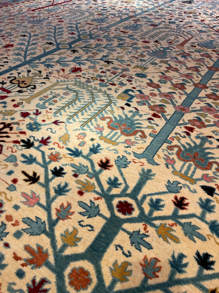 Ararat Rugs Bid Majnum on White Field Rug, 17th Century Revival ...