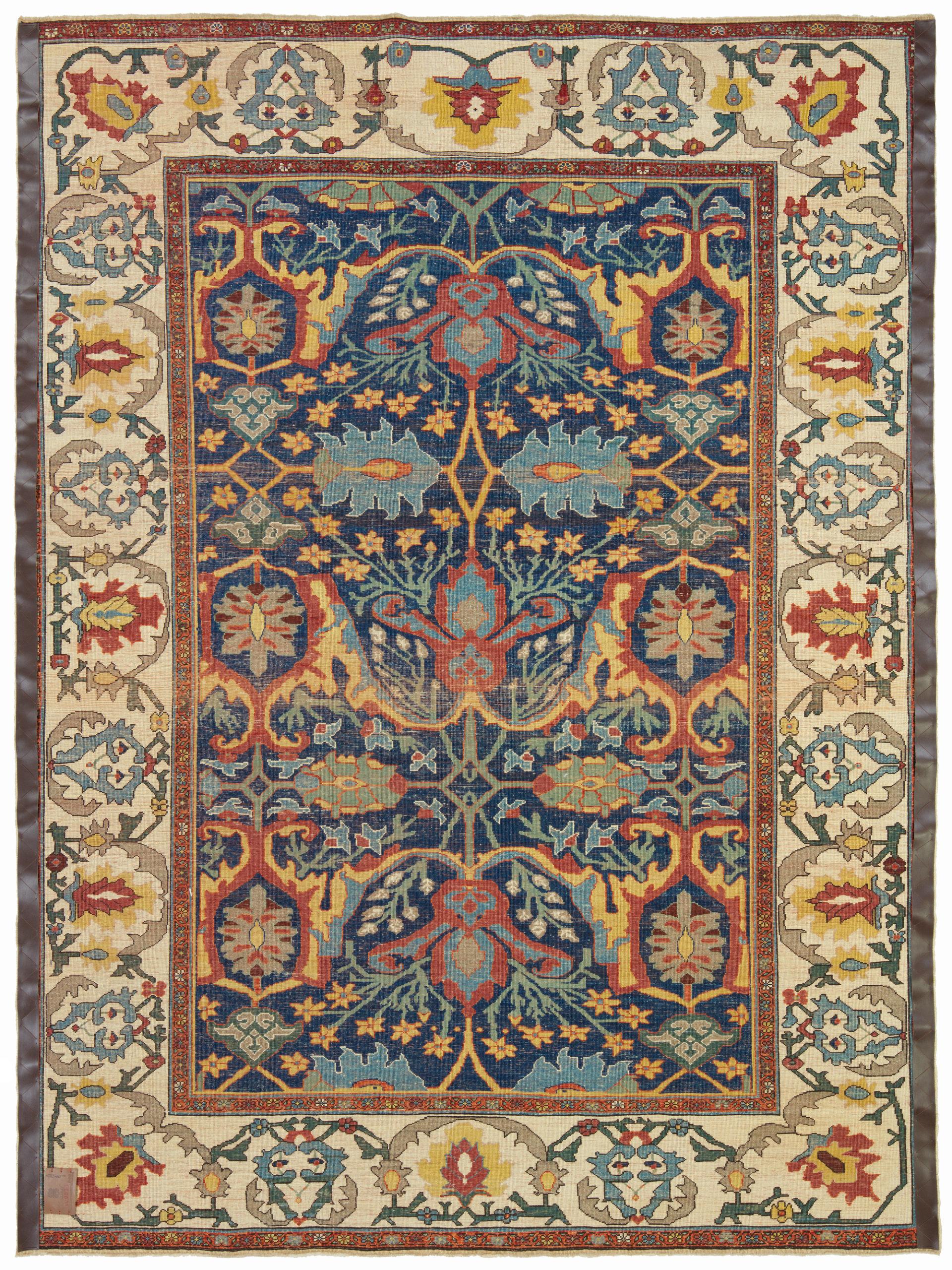 This is a Bidjar rug designed in the 19th century from the Bidjar region, also known as Bijar, which is a region in northwestern Iran known for producing some of the finest and most durable rugs in the world. During the 19th century, Bidjar rugs