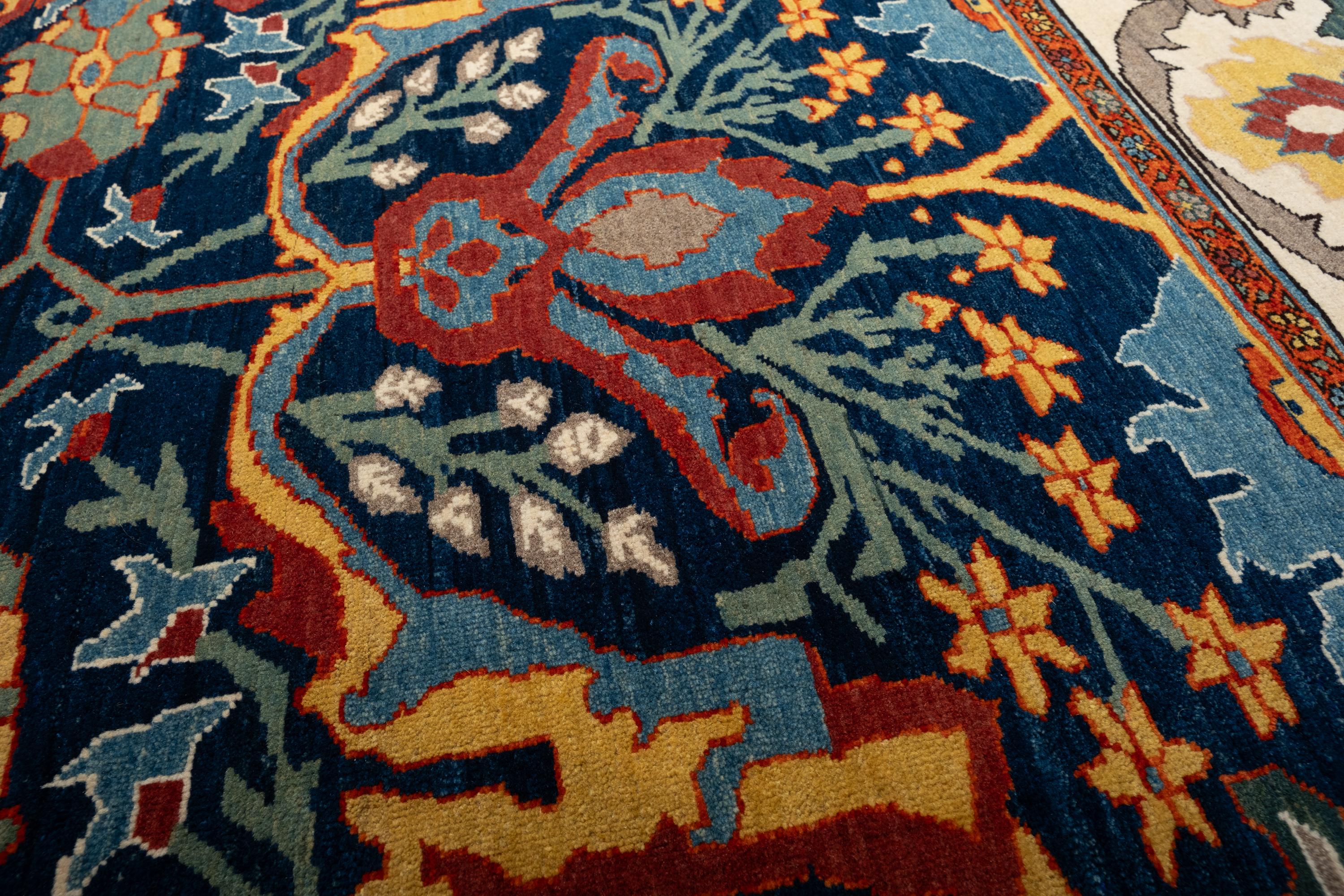 Vegetable Dyed Ararat Rugs Bidjar Rug - 19th Century Design Persian Revival Carpet Natural Dyed For Sale