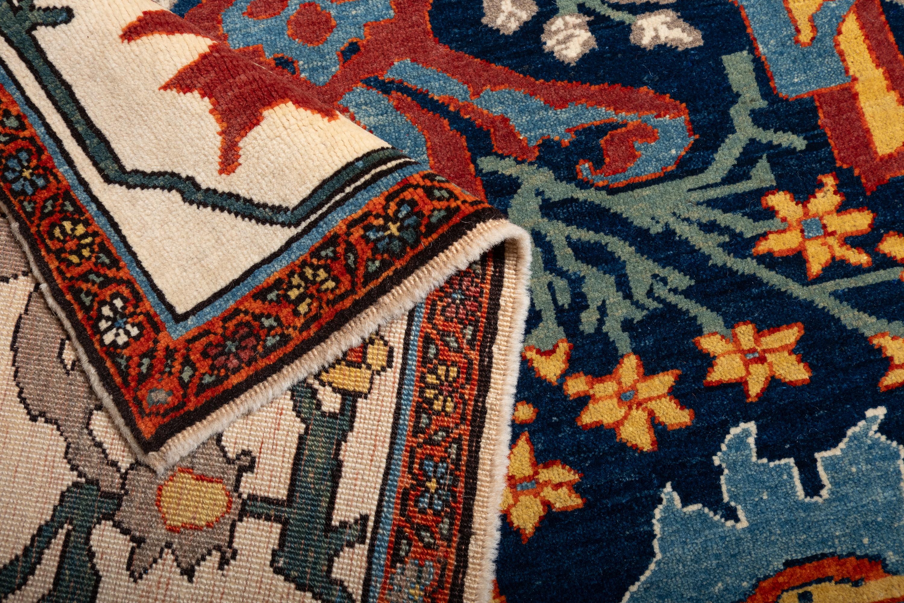 Contemporary Ararat Rugs Bidjar Rug - 19th Century Design Persian Revival Carpet Natural Dyed For Sale