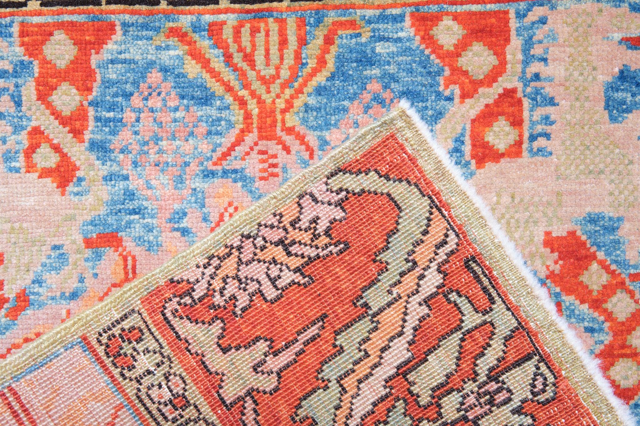 Vegetable Dyed Ararat Rugs Bidjar Rug with Lion Design Persian Revival Carpet Natural Dyed For Sale