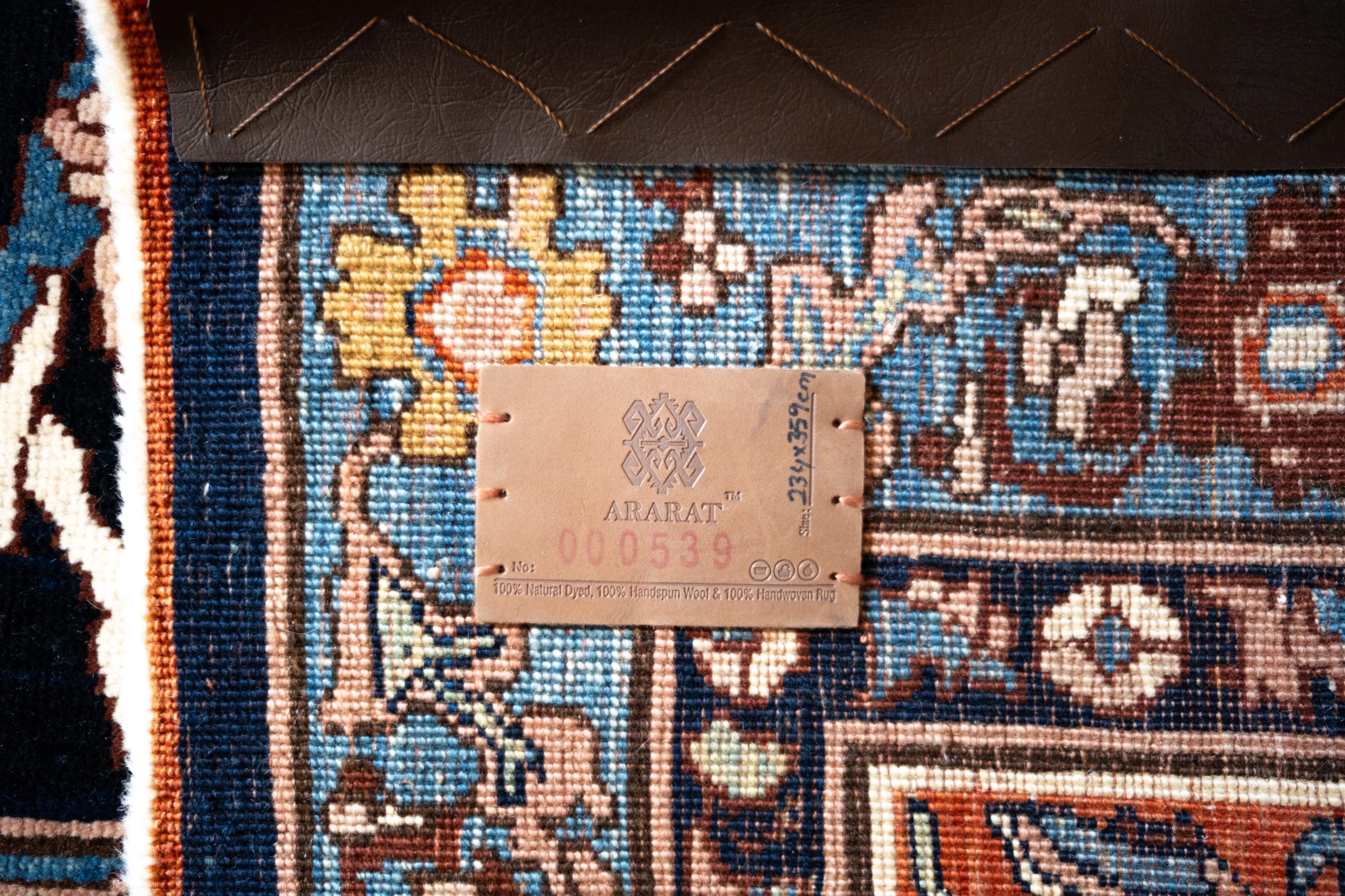 Ararat Rugs Bidjar Sweeping Arabesques Rug Persian Revival Carpet Natural Dyed In New Condition For Sale In Tokyo, JP