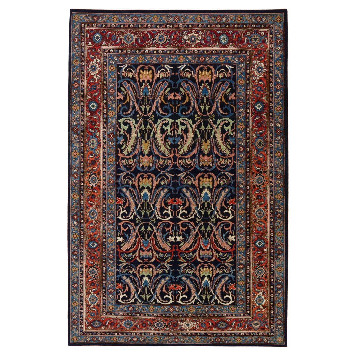 Ararat Rugs Bidjar Alfombra de Barrido Arabescos Alfombra de Renacimiento Persa Teñida Natural