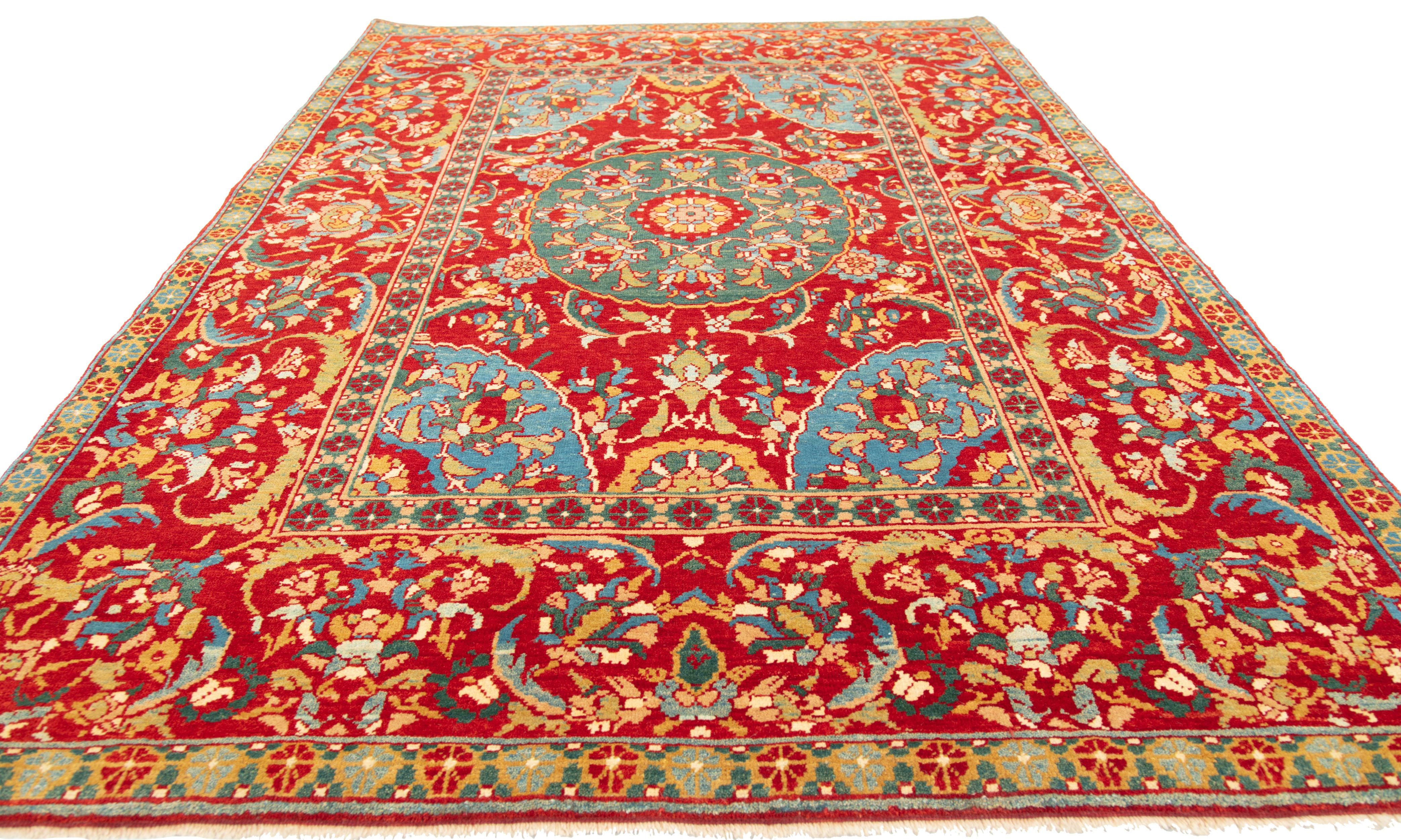 Turco Ararat Rugs Cairene Ottoman Carpet 16th Century Antique Revival Rug Natural Dyed in vendita