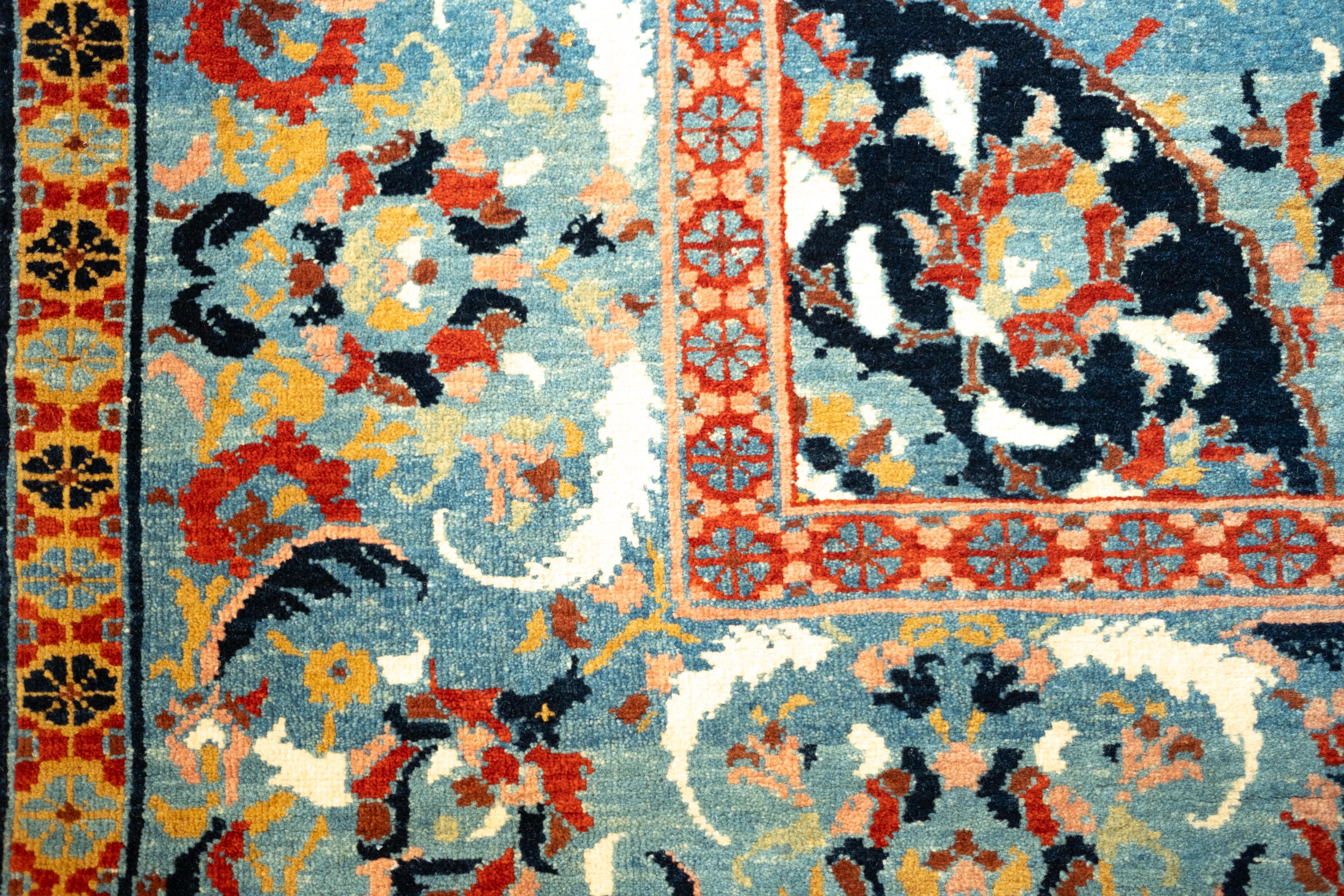 Wool Ararat Rugs Cairene Ottoman Carpet 16th Century Antique Revival Rug Natural Dyed For Sale