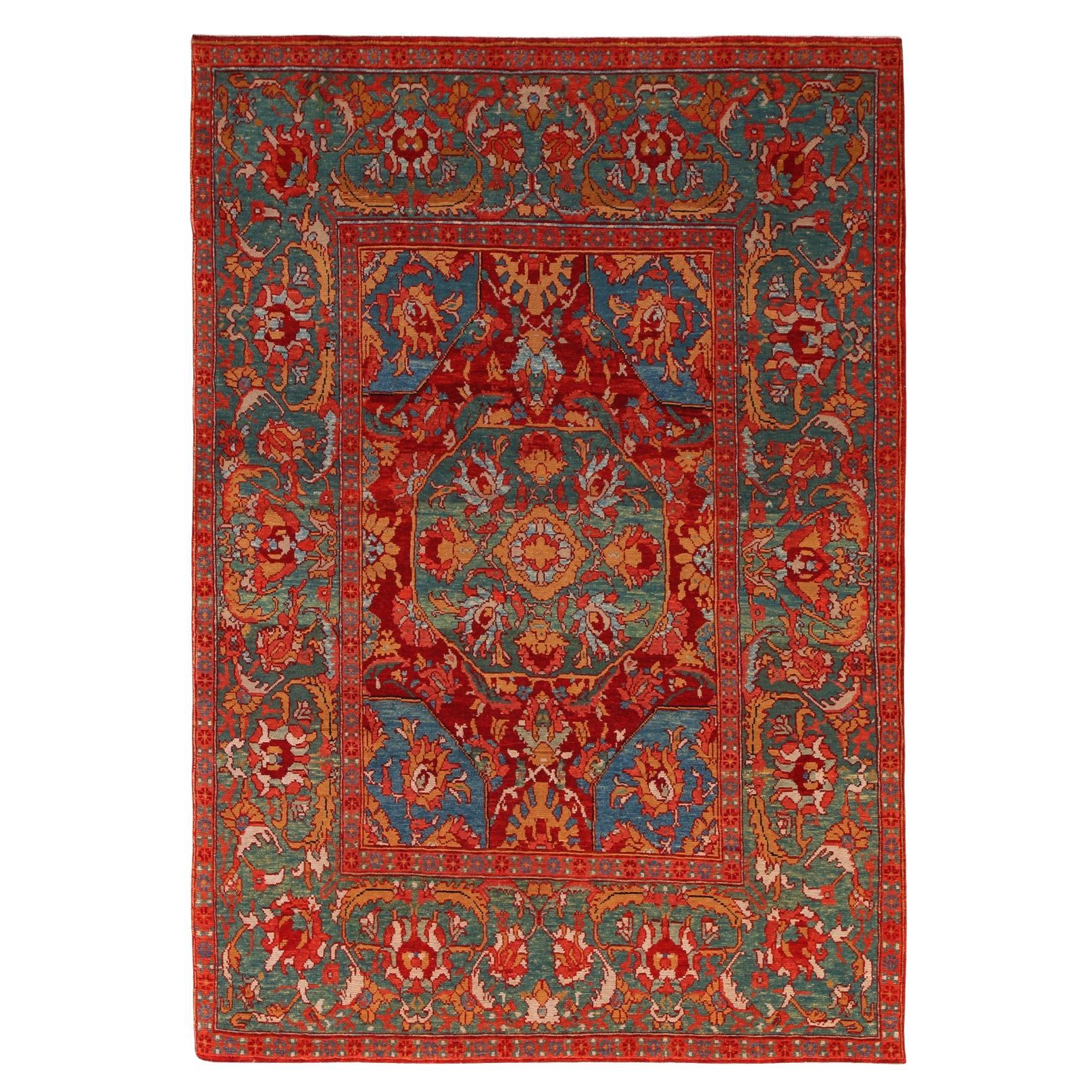 Ararat Rugs Cairene Ottoman Carpet 16th Century Antique Revival Rug Natural Dyed For Sale