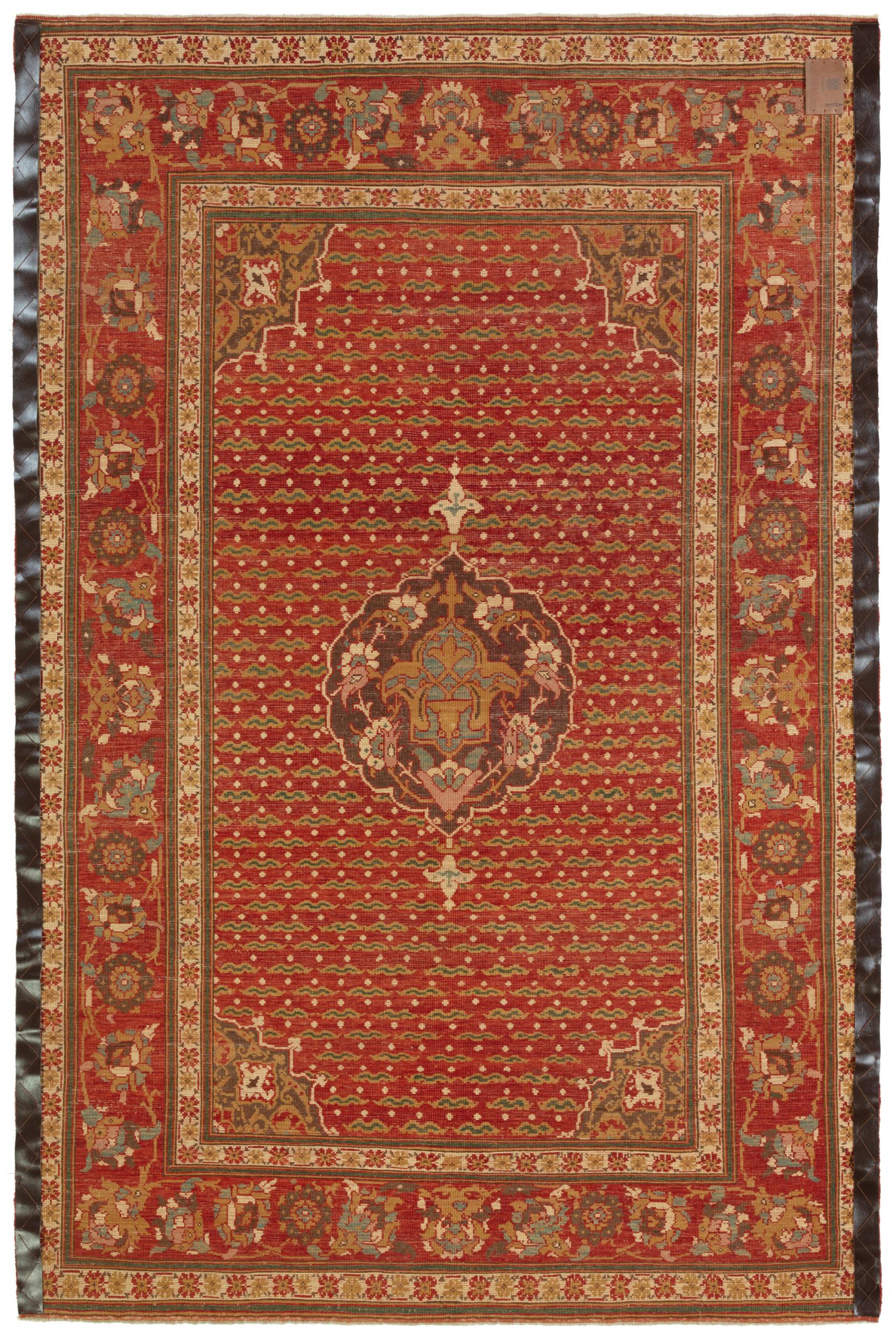 Turkish Court Manufactury Rugs were woven in the Egyptian workshops founded by Ottoman Empire in the 16th century. Those carpets were woven in Egypt, following the paper cartoons probably created in Istanbul and sent to Cairo at that time.
The