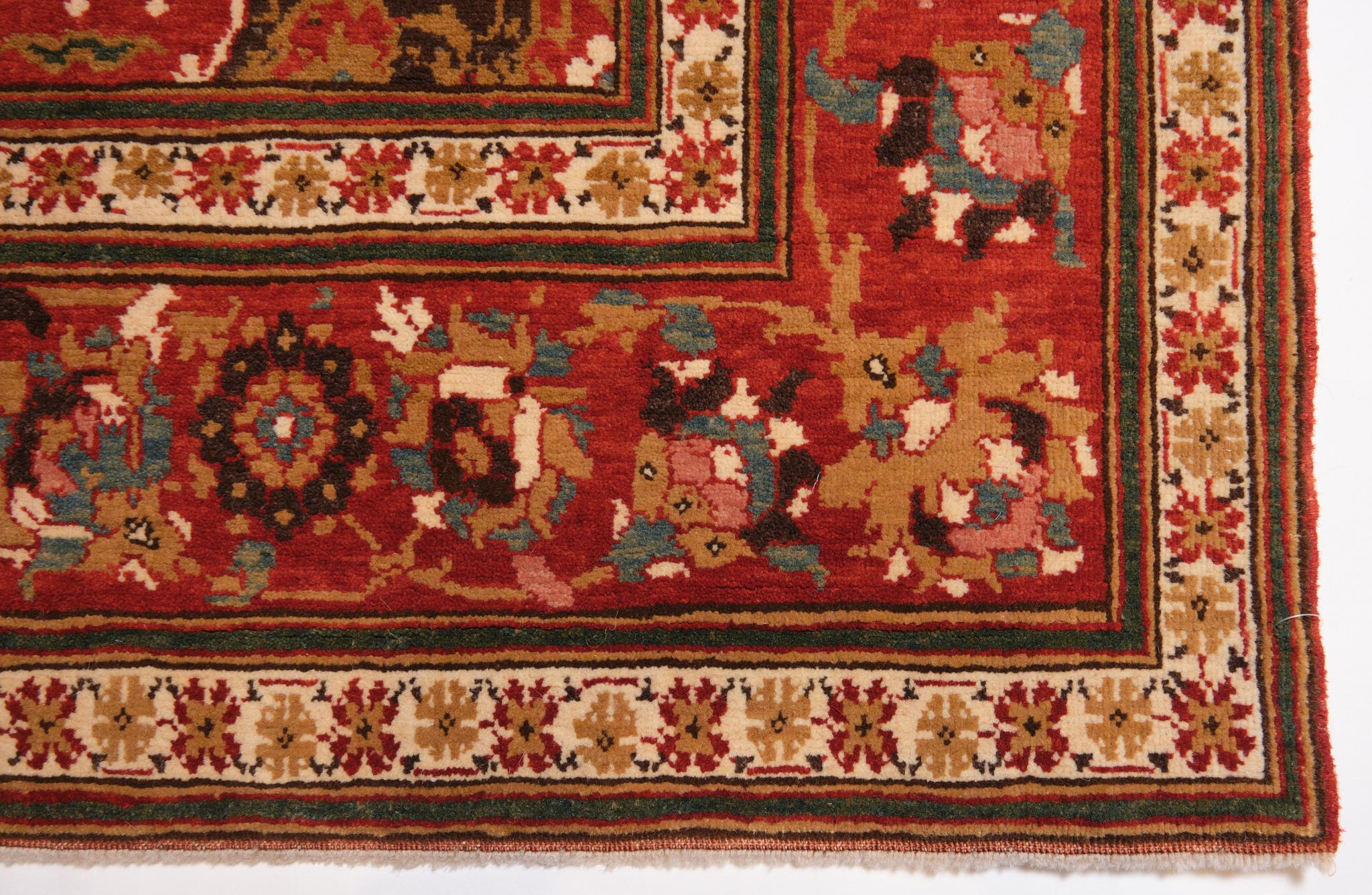 Ararat Rugs Cairene Ottoman Teppich, Türkischer Hof Manufaktur Teppich, Natürlich gefärbt (Revival) im Angebot