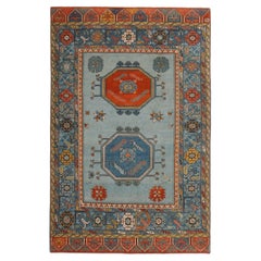 Ararat Rugs Teppich mit zwei Medaillons 18. Jahrhundert Revival Teppich natürlich gefärbt