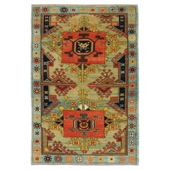 Ararat Rugs Carpet with Two Medallions Anatolian Revival Rug Natural Dyed