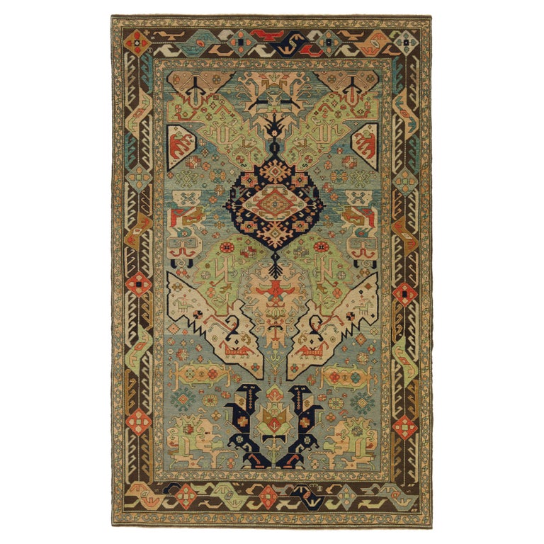 Ararat Rugs Dragon Rug, Antique Caucasus Museum Revival Carpet, Natural
