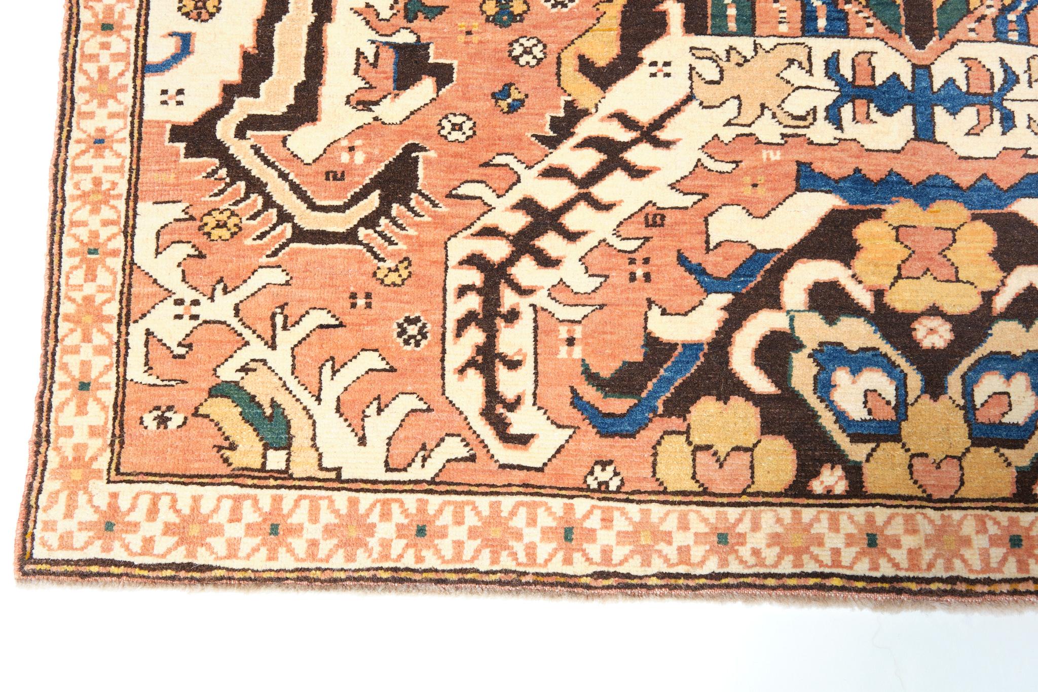 Turkish Ararat Rugs Chelaberd Karabakh Rug Antique Caucasian Revival Carpet Natural Dyed For Sale