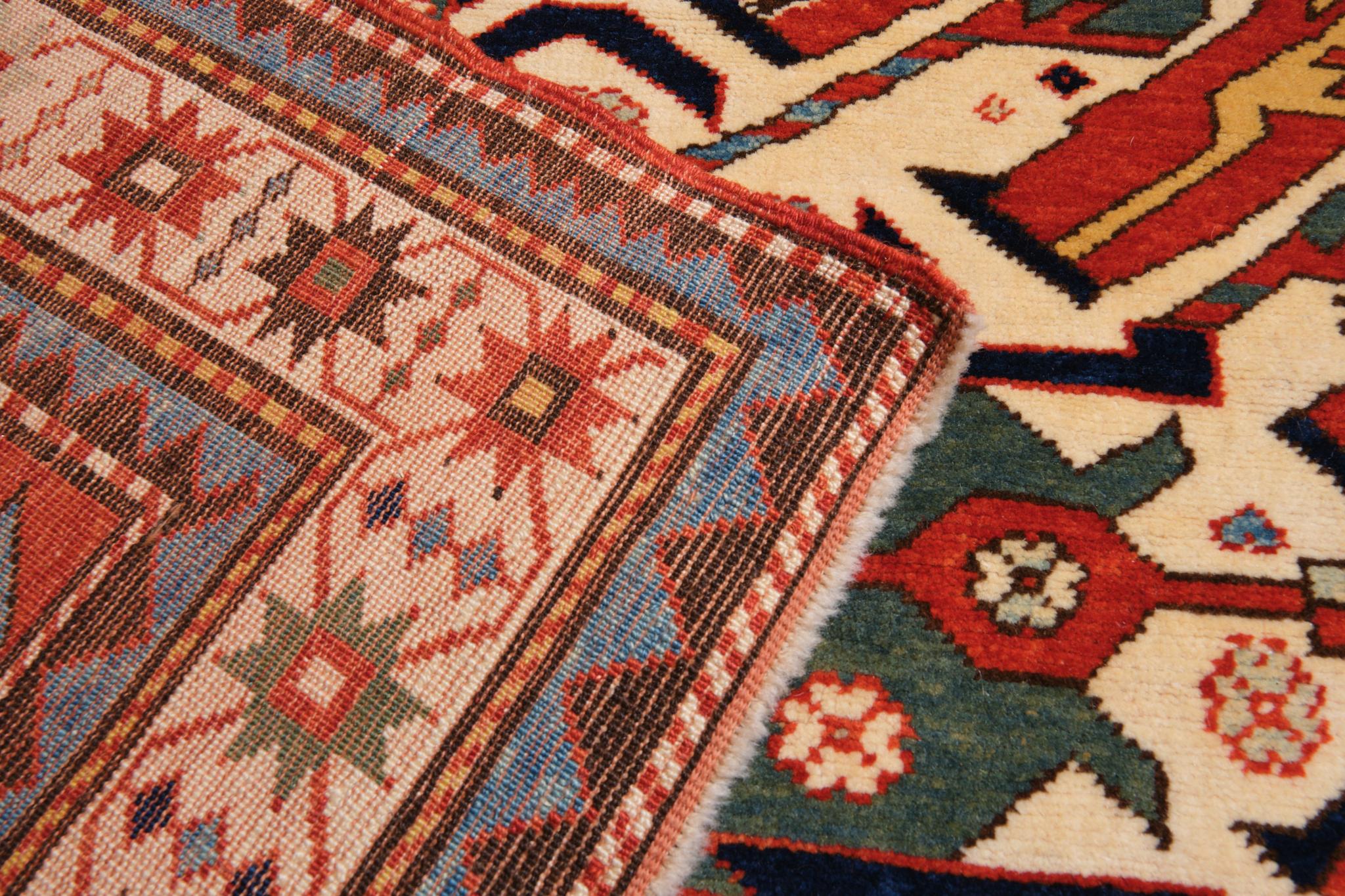 Turkish Ararat Rugs Chelaberd Karabakh Rug Antique Caucasian Revival Carpet Natural Dyed For Sale