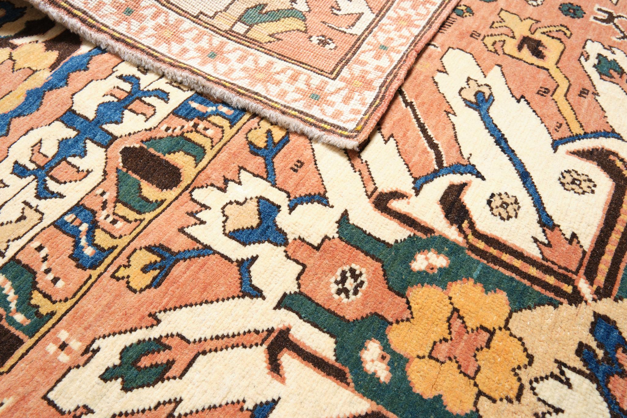 Ararat Rugs Chelaberd Karabakh Rug Antique Caucasian Revival Carpet Natural Dyed In New Condition For Sale In Tokyo, JP