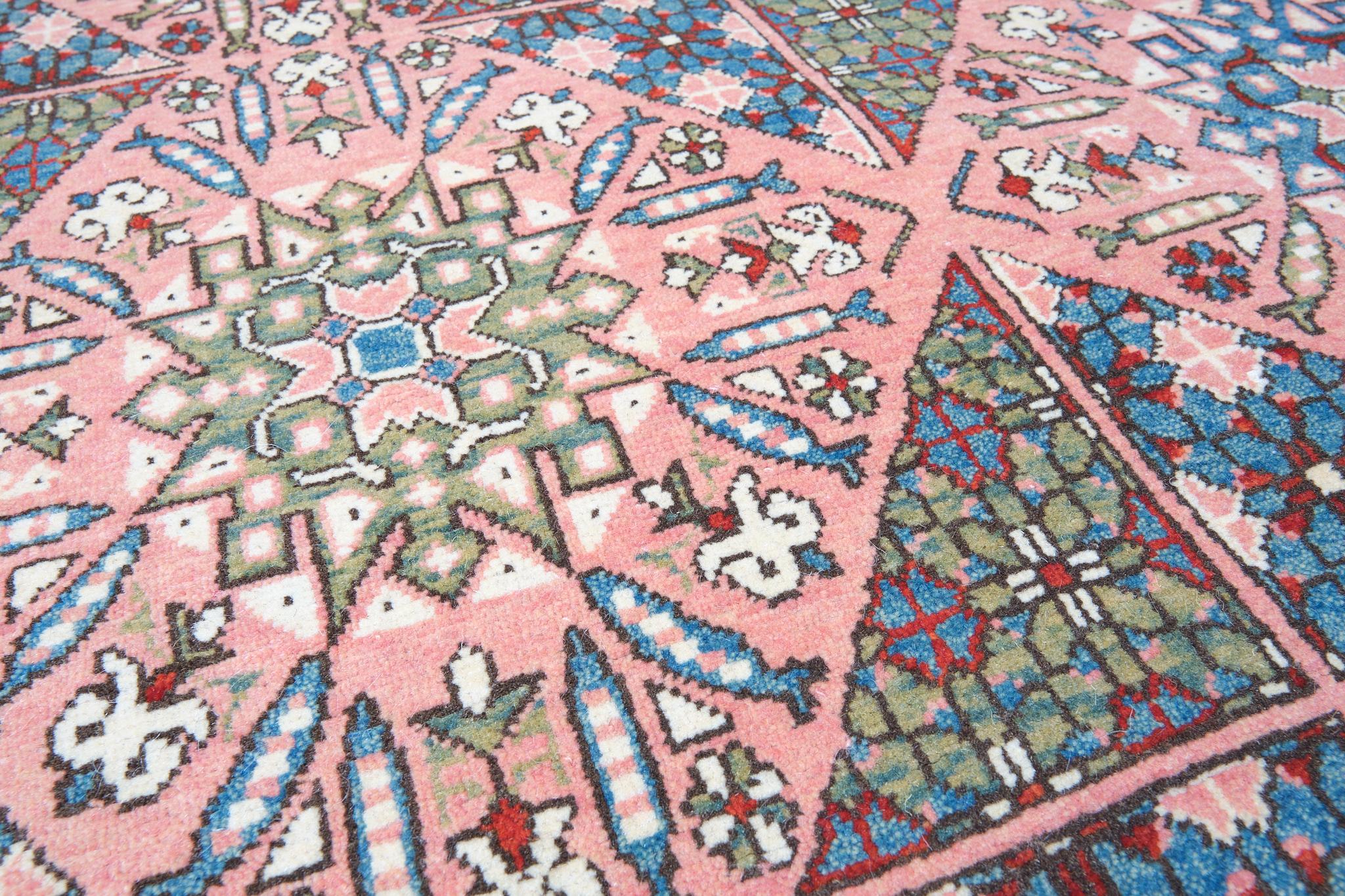 Turkish Ararat Rugs Chessboard Carpet, Checkerboard Rug Antique Mamluk Revival Rug For Sale