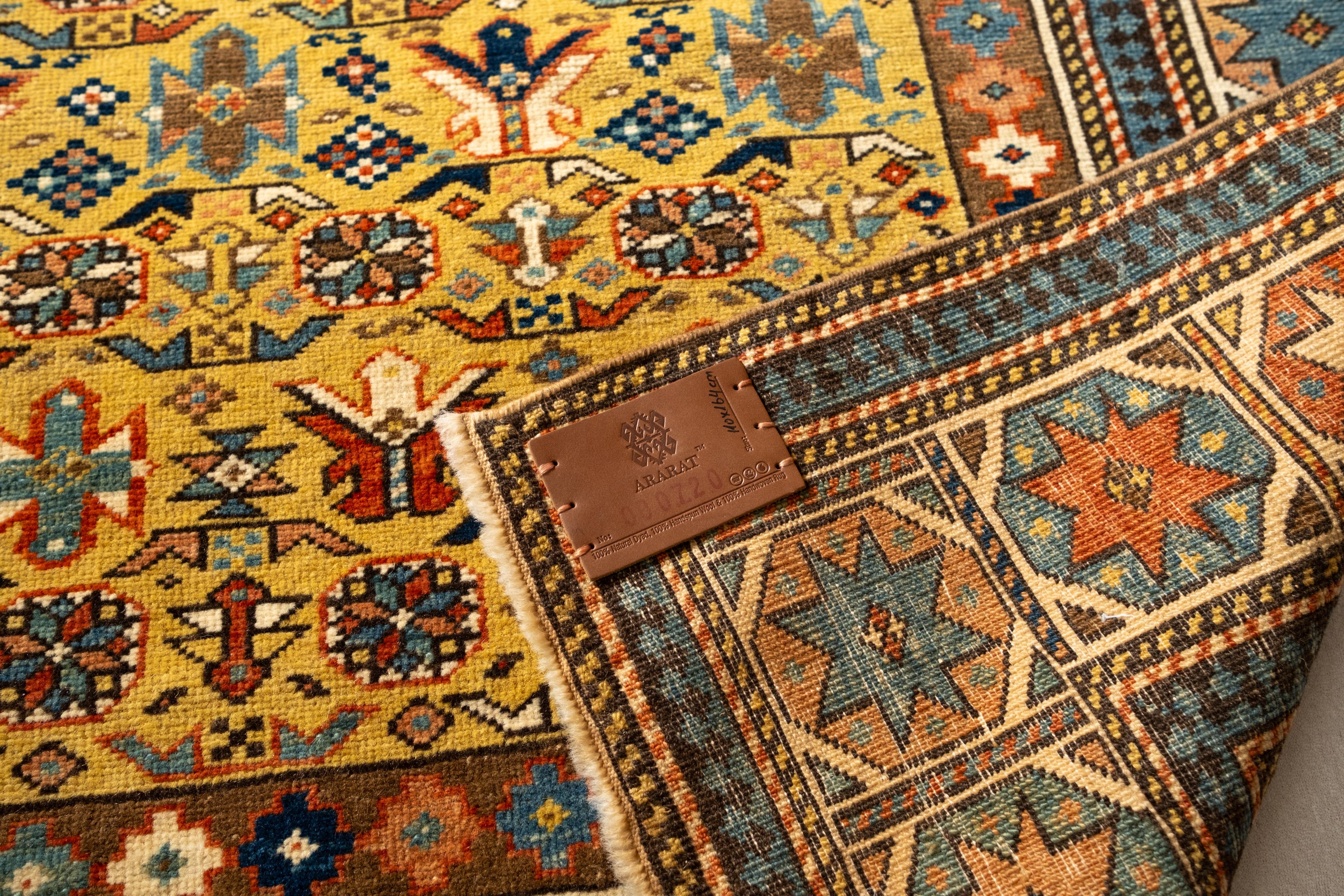 Ararat Rugs Chichi Kuba Rug Antique Caucasus Revival Oriental Carpet Natural Dye (Türkisch) im Angebot