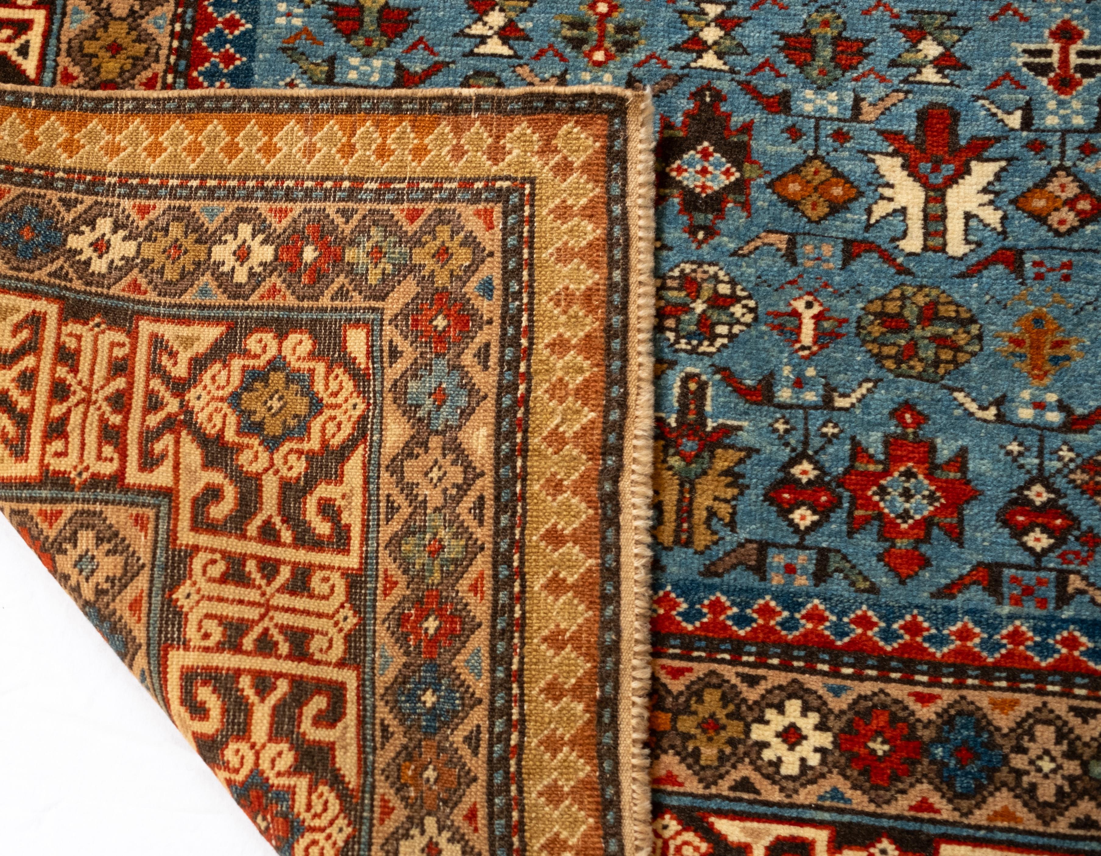 Ararat Rugs Alfombra Chichi Kuba con Borde Kufic Alfombra Caucásica Tinte Natural en Nuevo estado para la venta en Tokyo, JP
