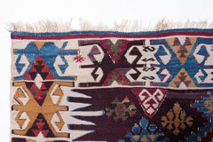 Antique Aleppo Runner Kilim Rug Anatolia Old Turkish Carpet Wool Natural Dye