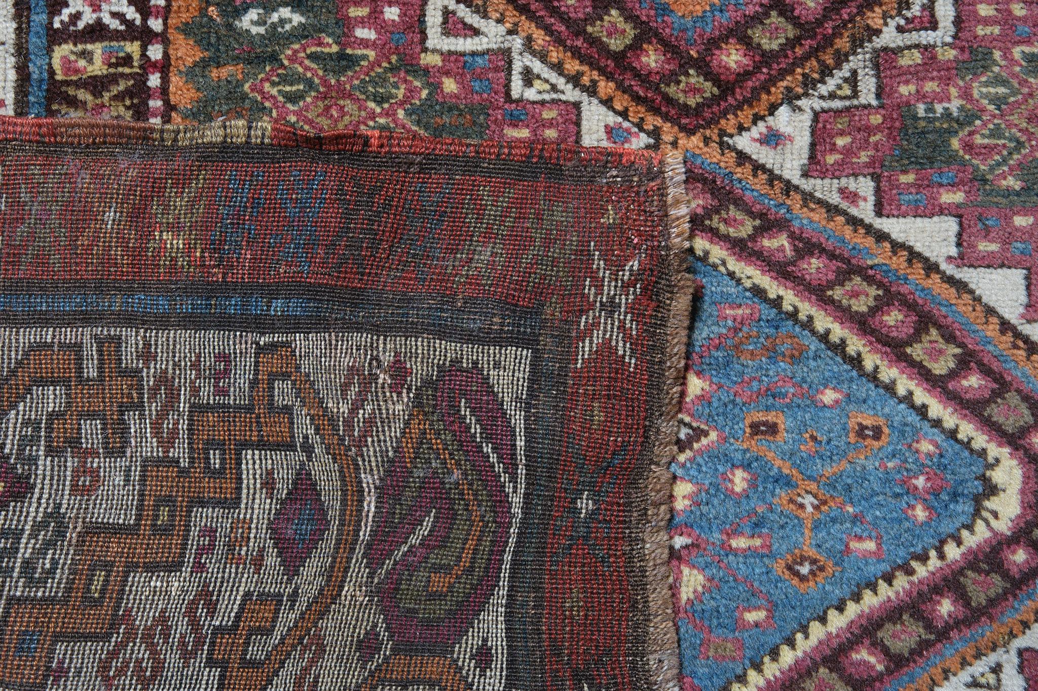 Oushak Antique Caucasian Runner Rug, Caucasus Carpet For Sale