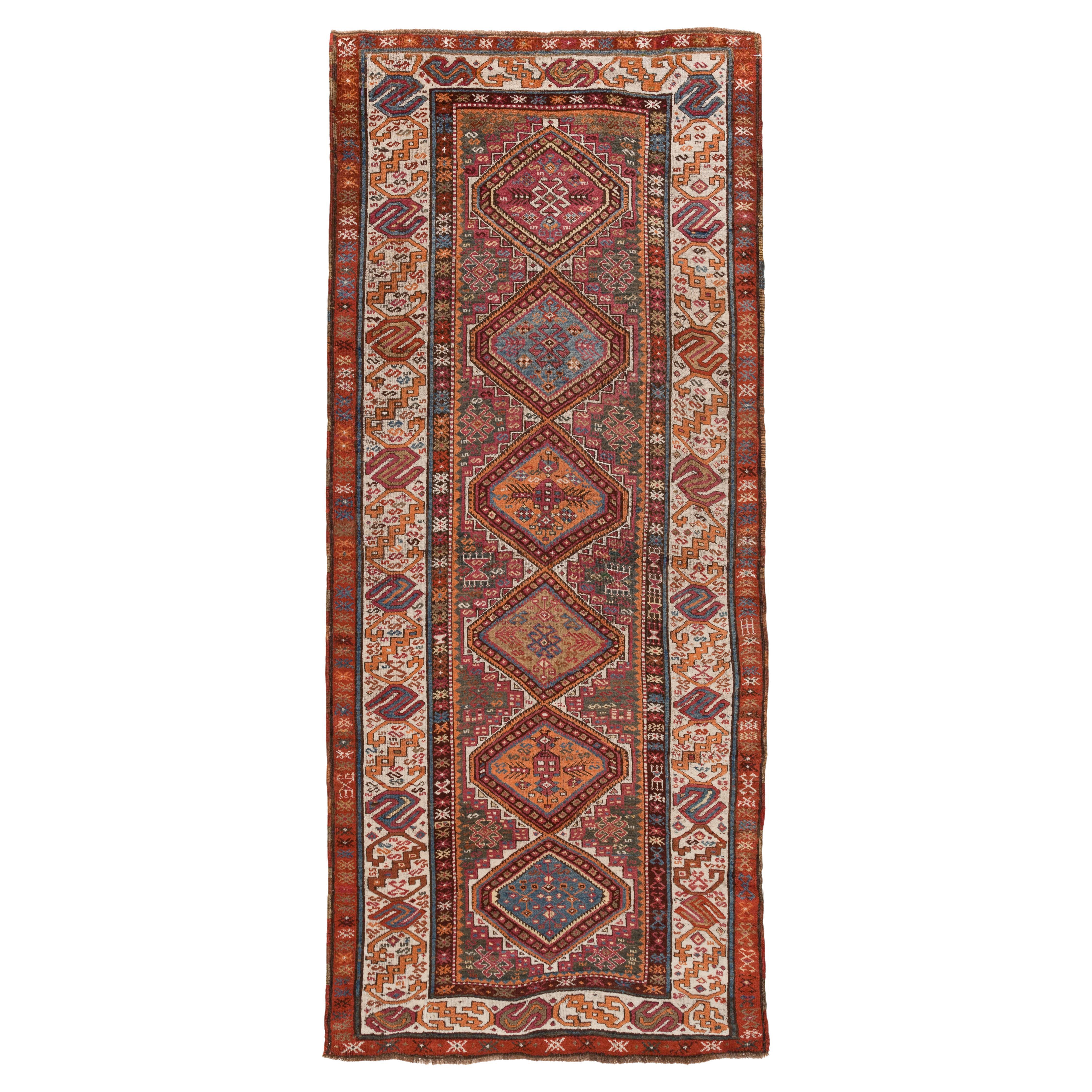 Ararat Rugs Collection, Antique Caucasian Runner Rug, Caucasus Carpet