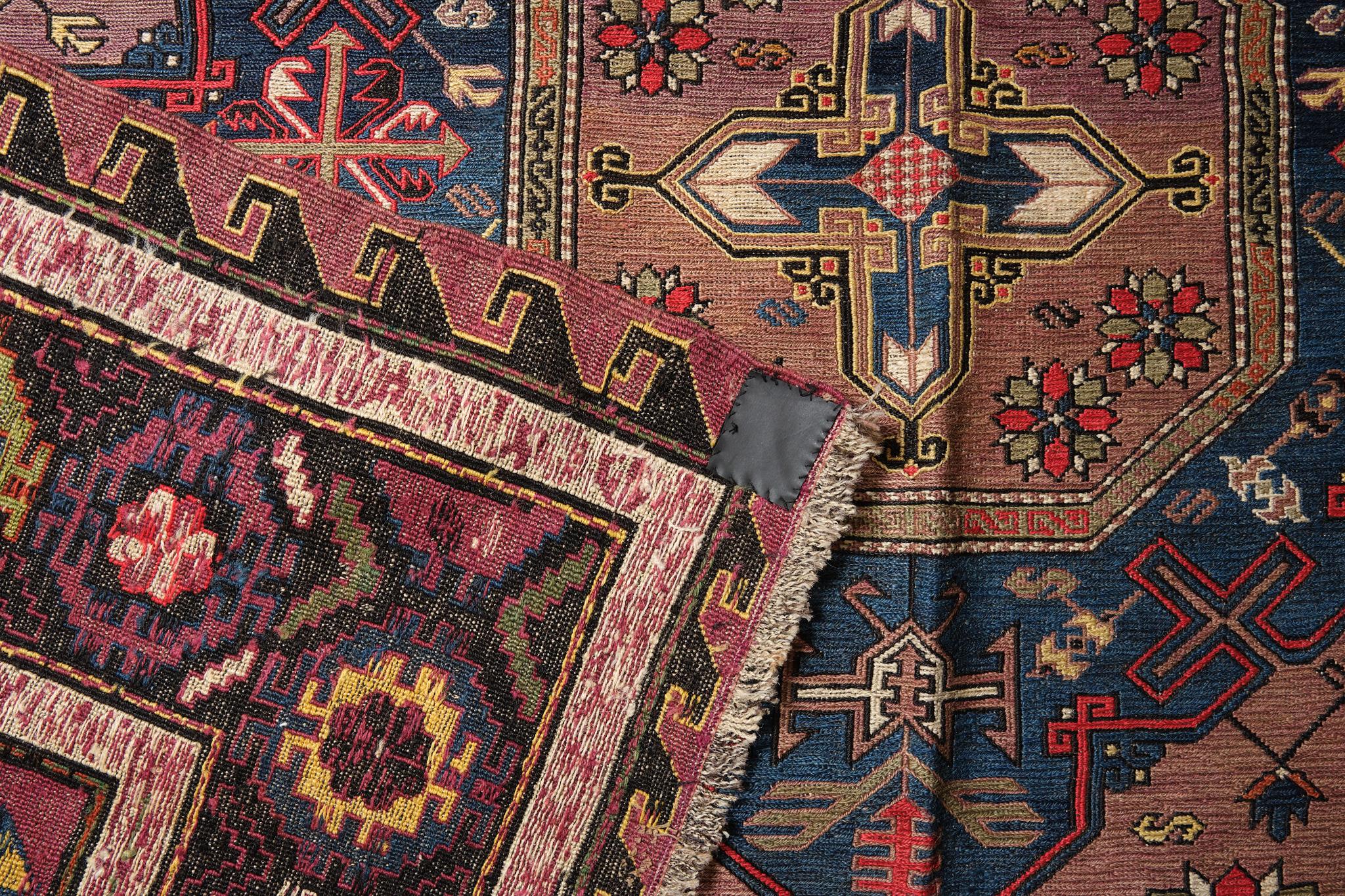 Hand-Woven Antique Caucasus Soumak Kilim Rug, Caucasian Carpet For Sale