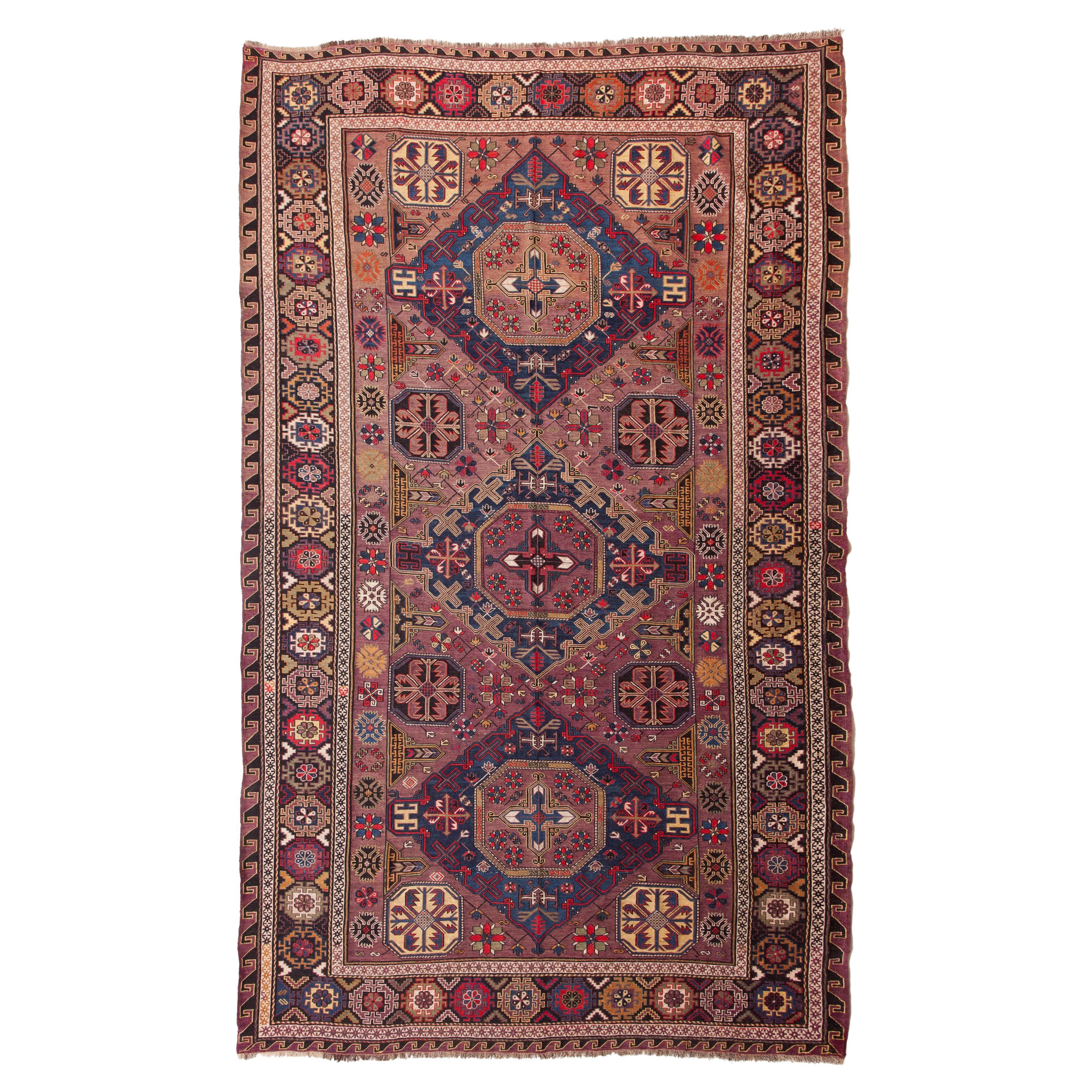 Antique Caucasus Soumak Kilim Sumac Rug, Caucasian Natural Carpet