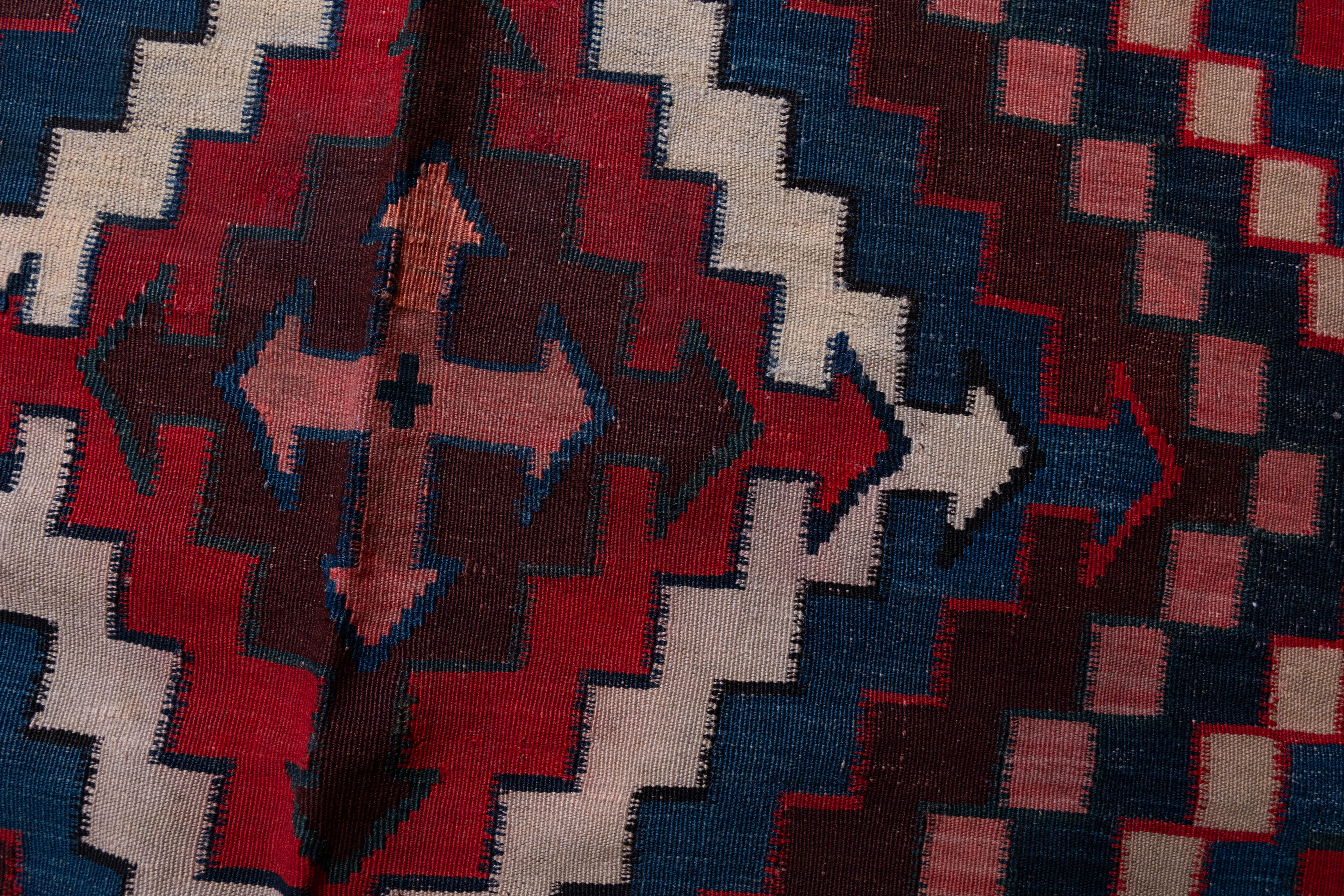 Wool Antique Caucasus Talish Kilim Rug, Caucasian Carpet For Sale