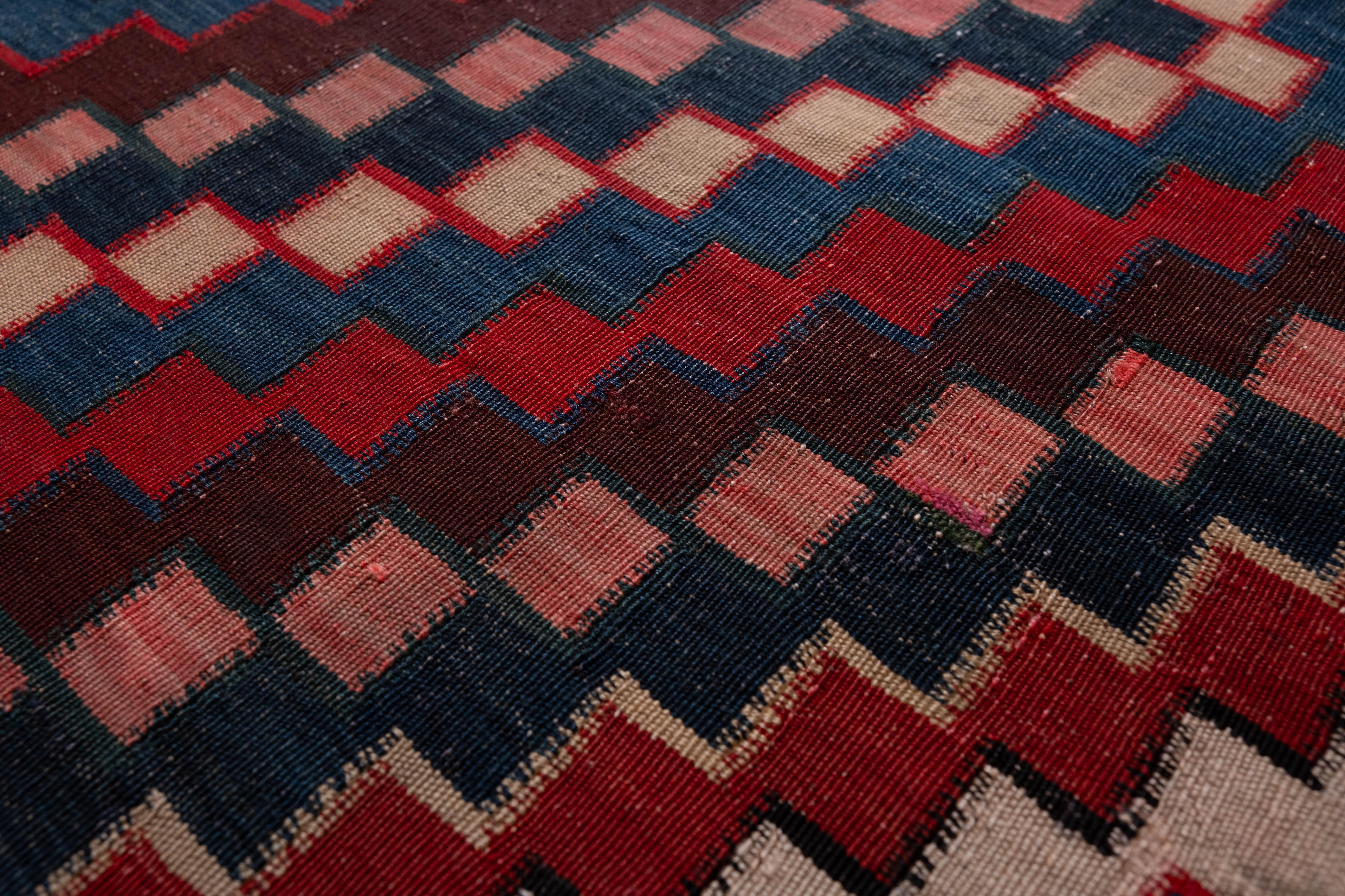 Antique Caucasus Talish Kilim Rug, Caucasian Carpet For Sale 2