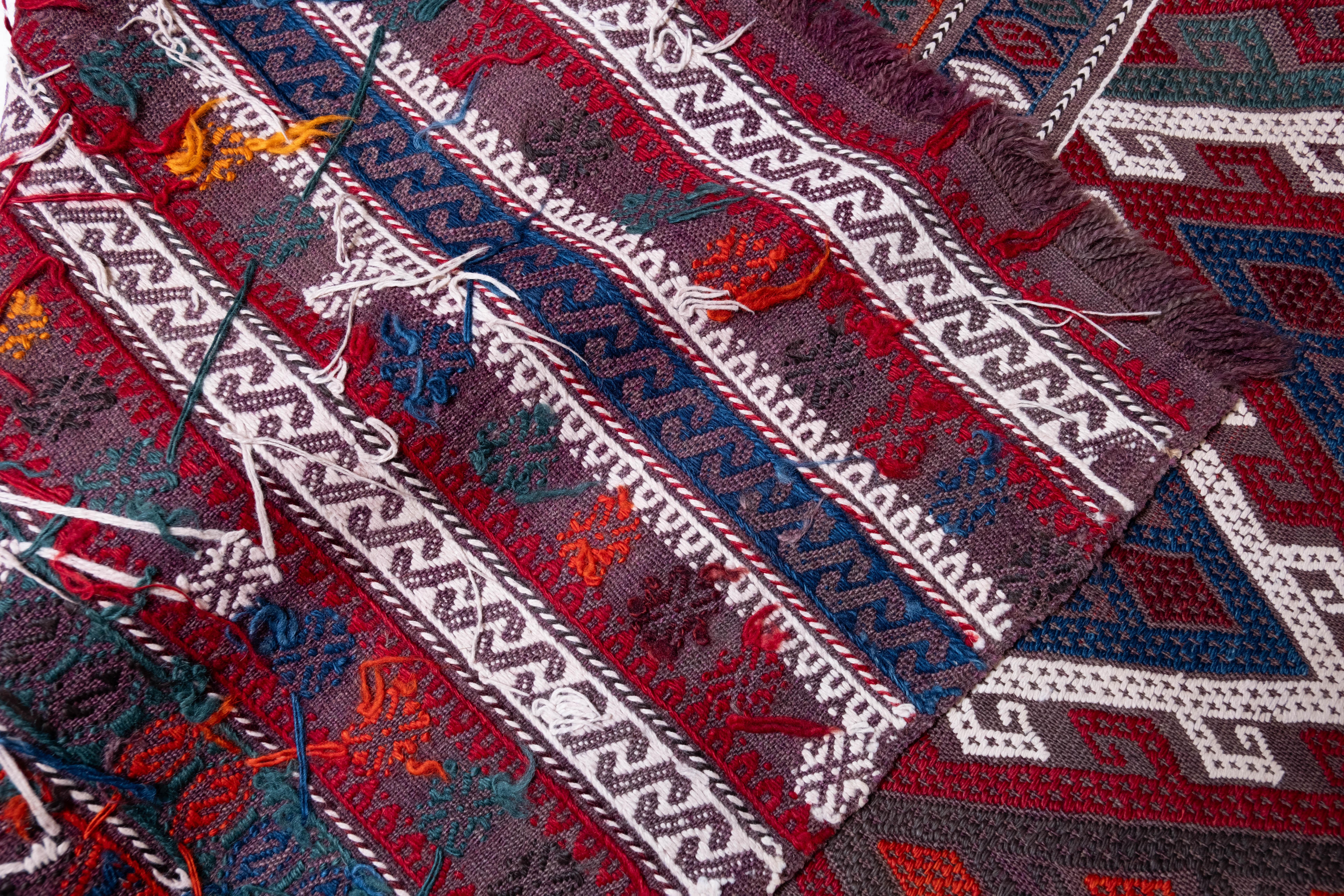 Hand-Knotted Antique Caucasus Verneh Kilim Rug, Caucasian Carpet For Sale