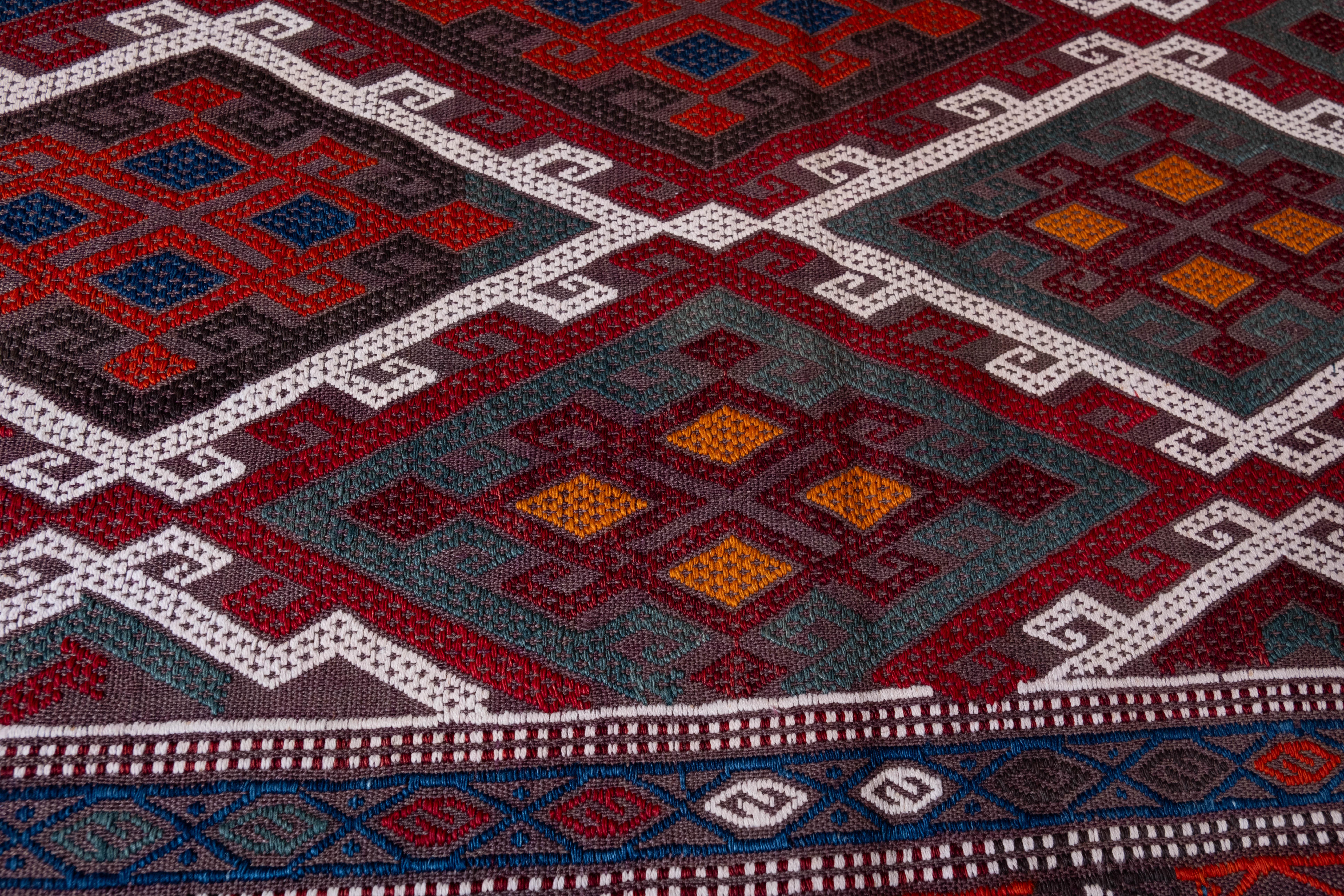 20th Century Antique Caucasus Verneh Kilim Rug, Caucasian Carpet For Sale