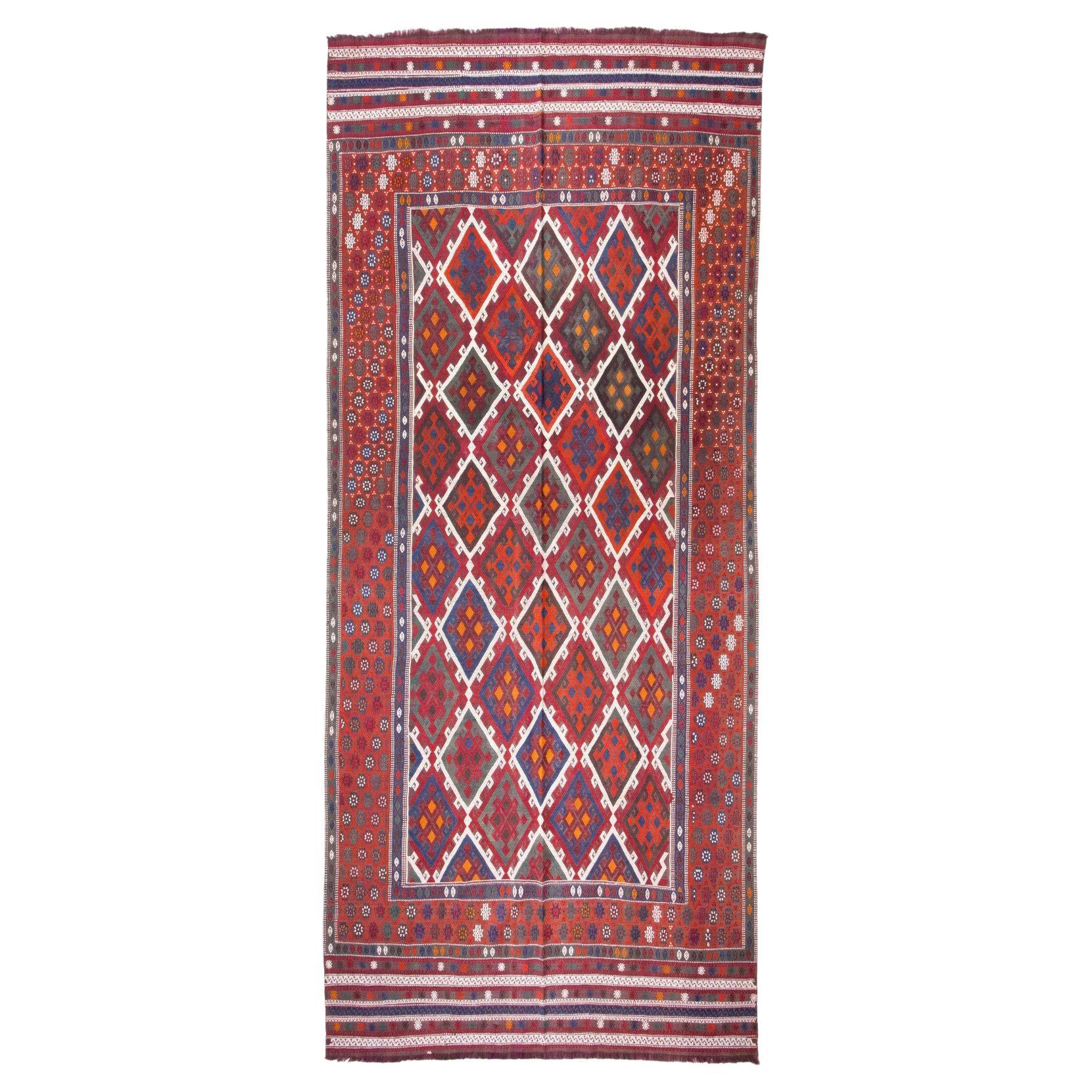 Antique Caucasus Verneh Kilim Rug, Caucasian Carpet