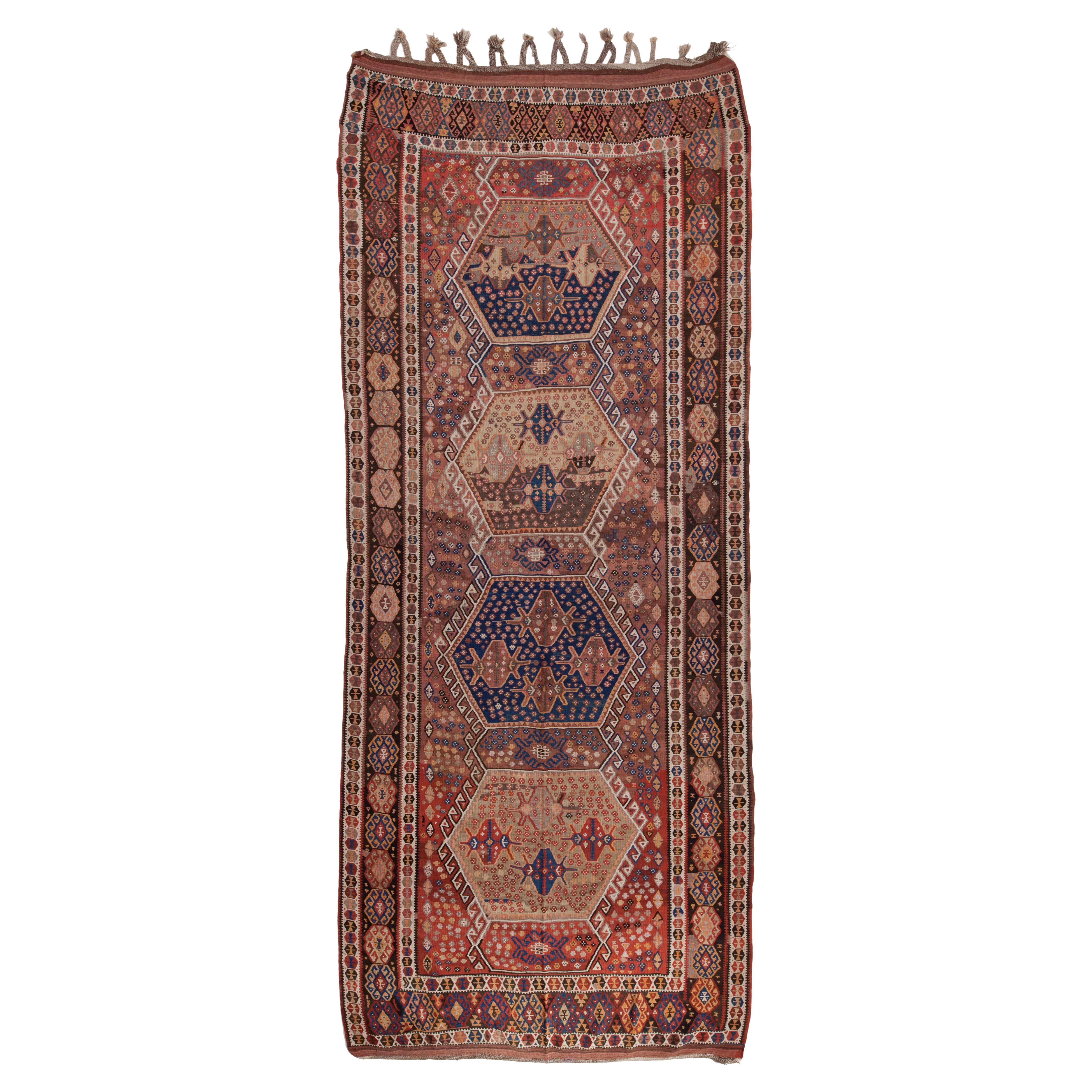 Antique Erzurum Kilim Rug Old Anatolian Turkish Carpet