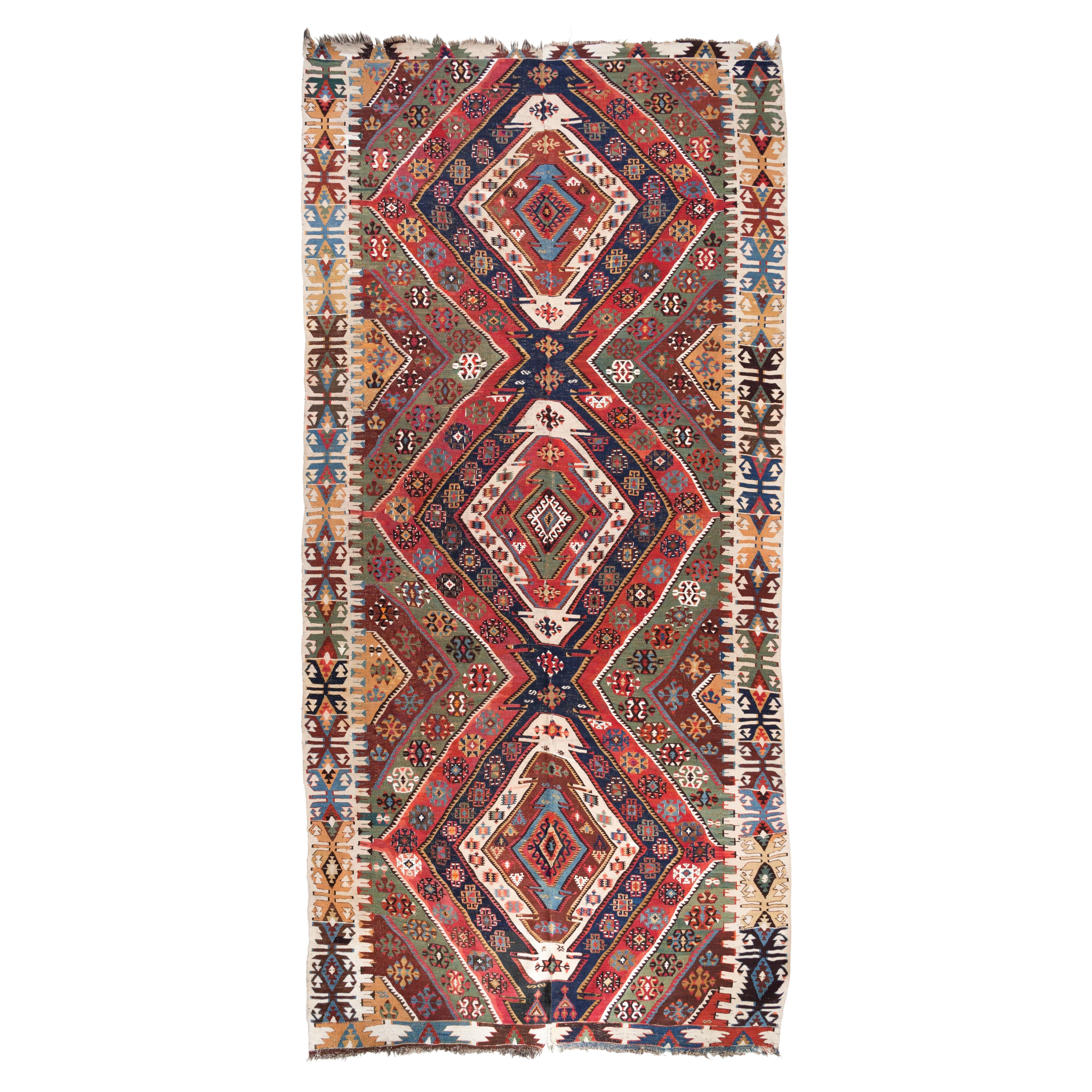 Antique Kayseri Kilim Central Anatolia Rug Turkish Carpet