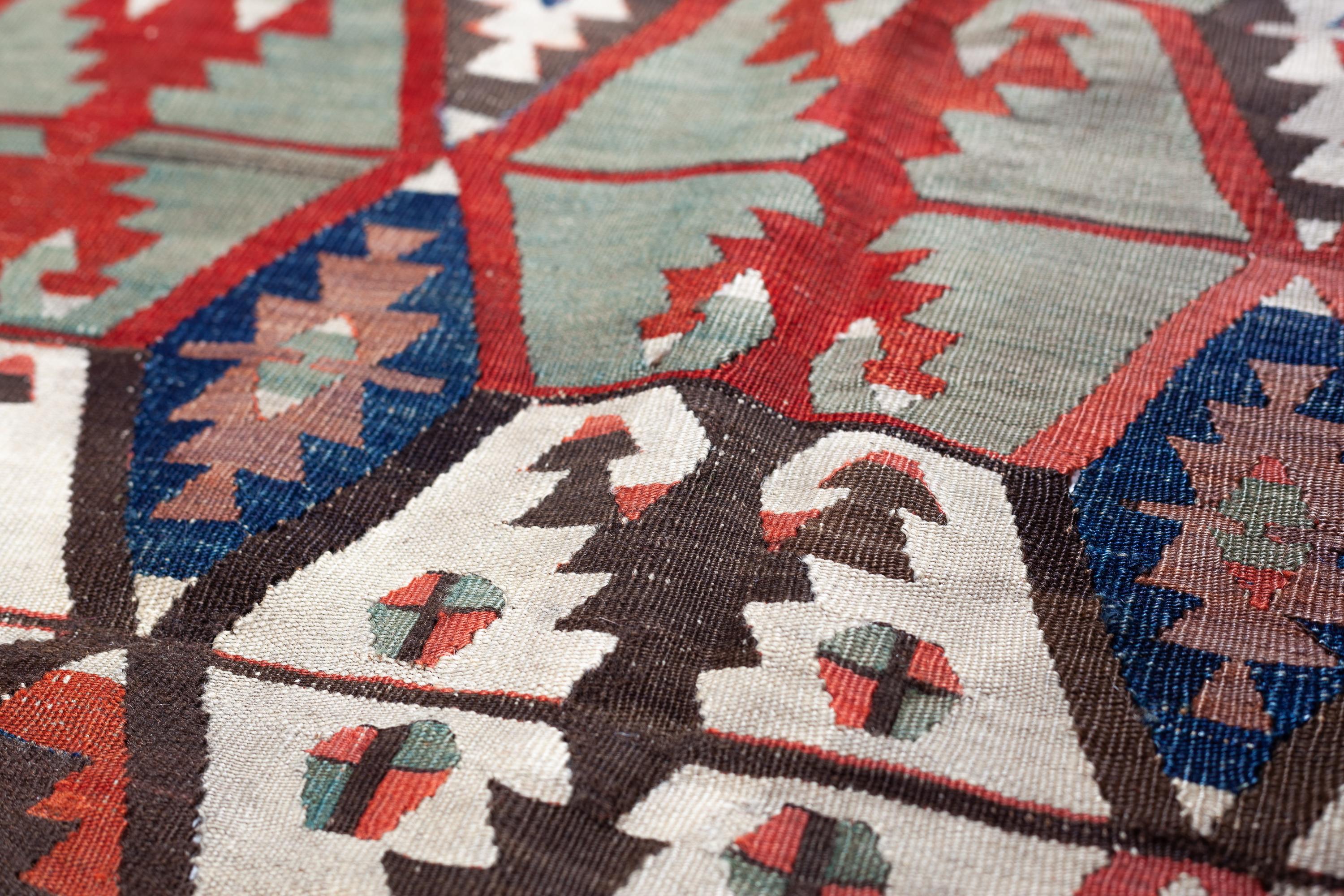 This is a Central Anatolian Old Kilim from the Konya region with a rare and beautiful color composition.

As early as the 13th century Marco Polo noted, in his account of his travels to the region, that superlative rugs were to be found in the