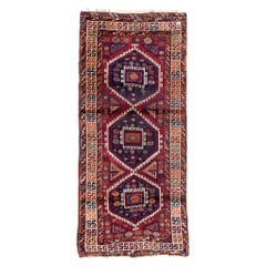 Ancien tapis de couloir Herki kurde d'Anatolie orientale