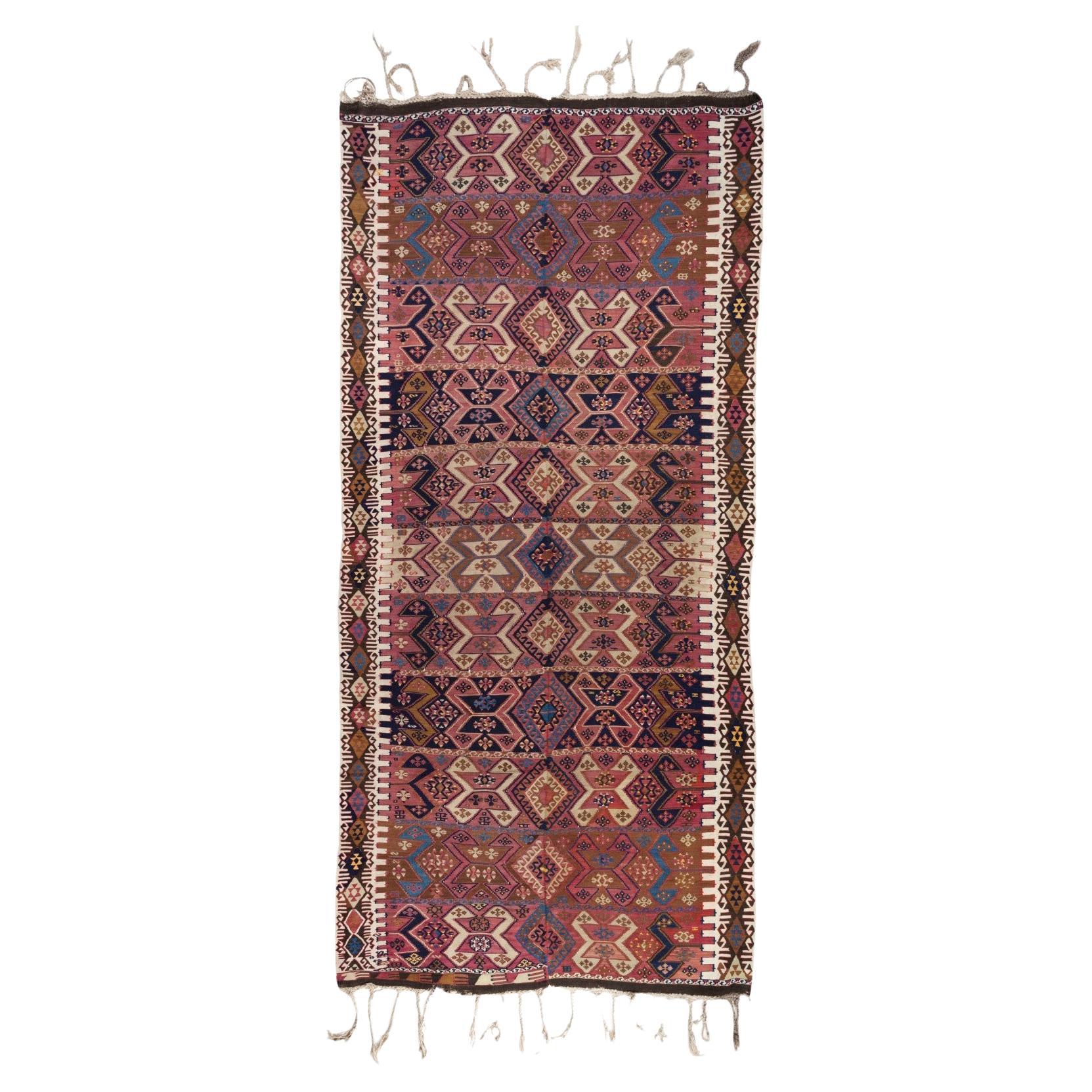 Antique Malatya Kilim Rug Anatolia Turkish Carpet For Sale