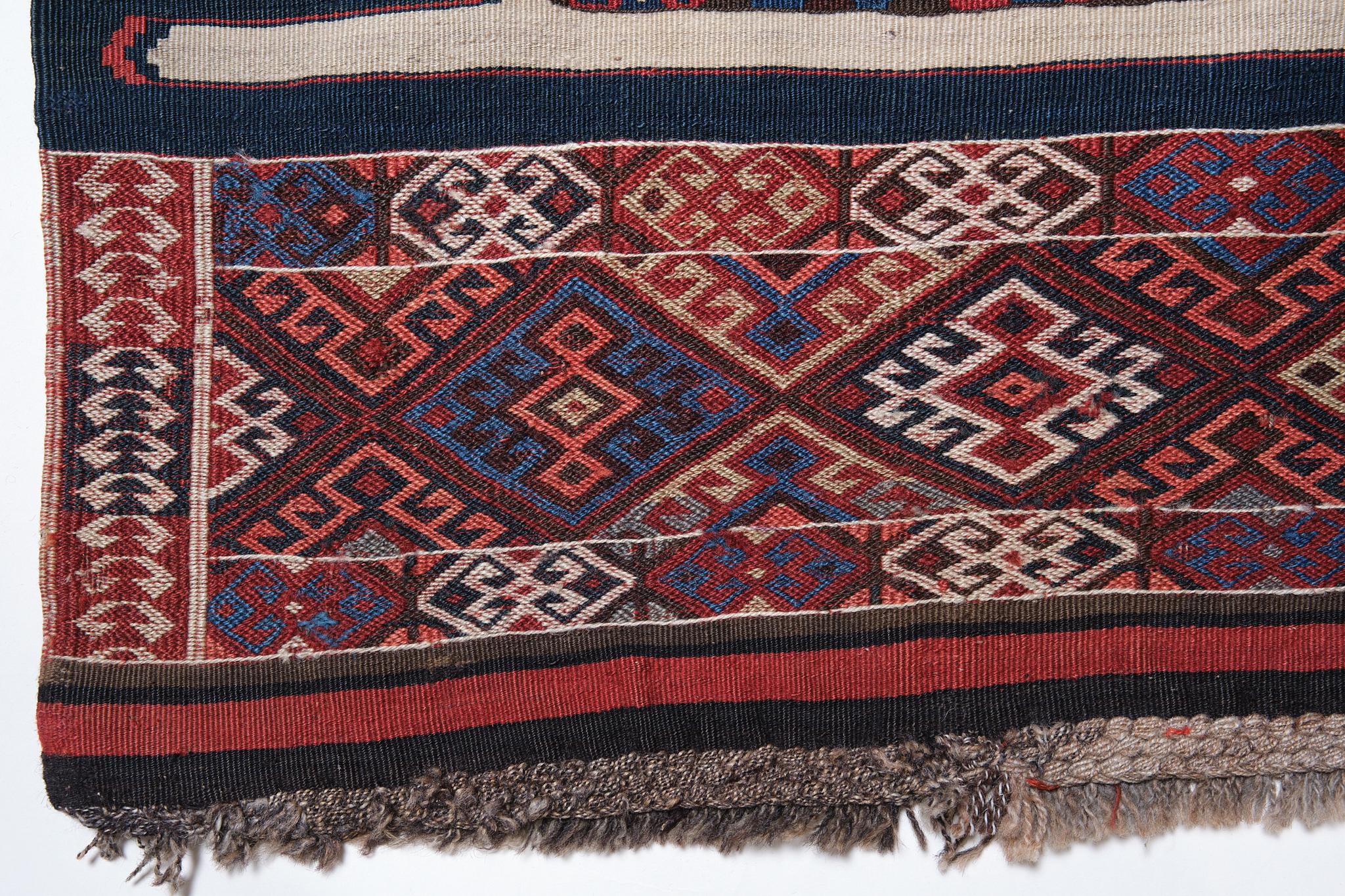 This is a Southern Anatolian Antique Kilim from the Malatya region with a rare and beautiful color composition.

This kilim is listed in the book; Kilims Flat-woven Tapestry Rugs, Yanni Petsopoulos, 1979 Rizzoli New York, plate nr. 241. 
The
