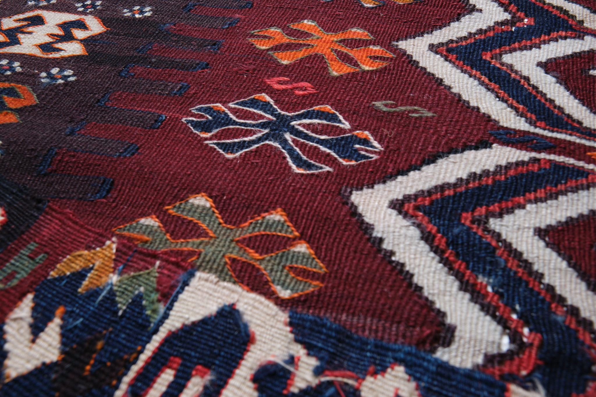 Hand-Knotted Antique Malatya Kilim South Anatolia Rug Turkish Carpet For Sale