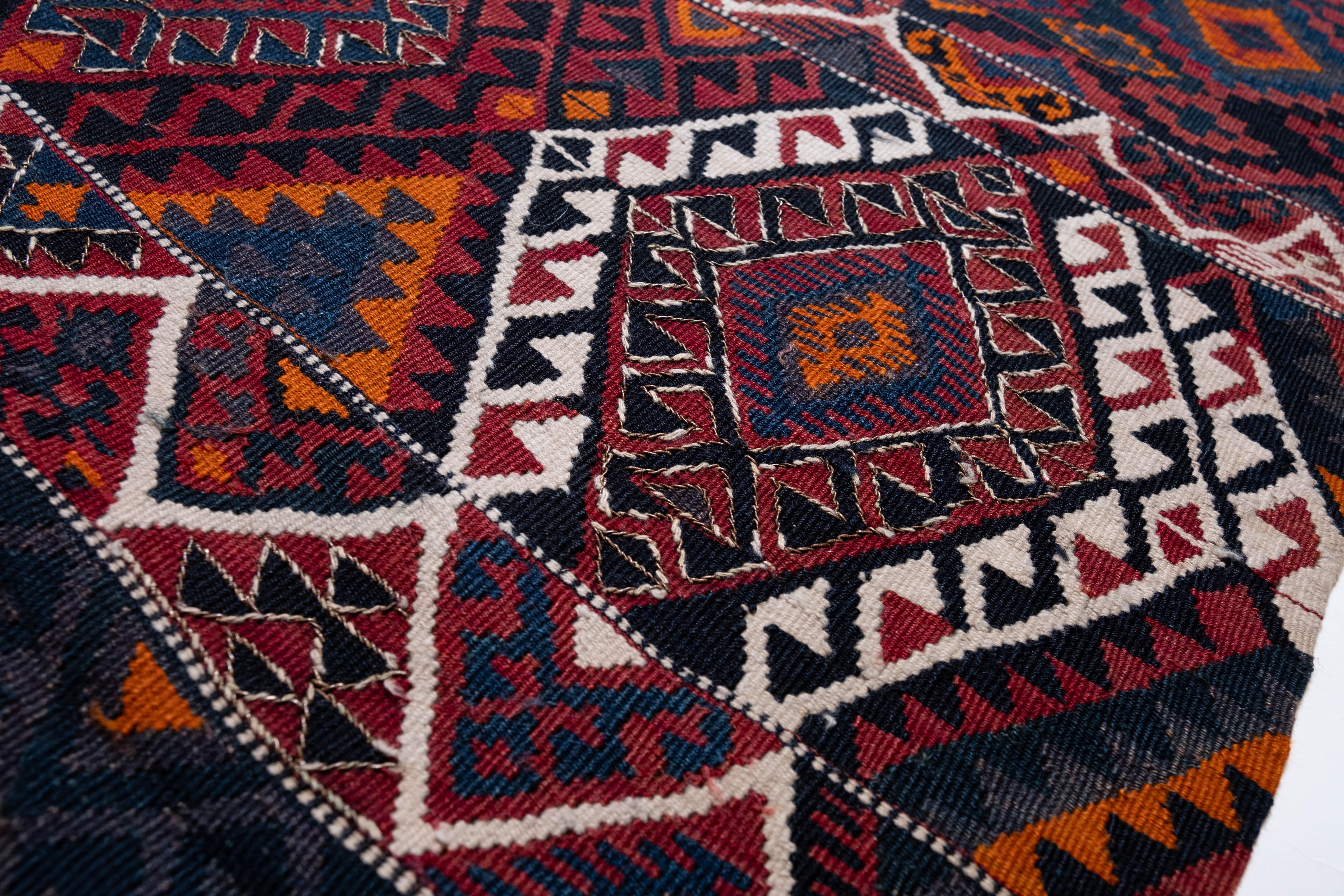 Hand-Woven Antique Malatya Runner Kilim Rug Anatolia Turkish Carpet For Sale
