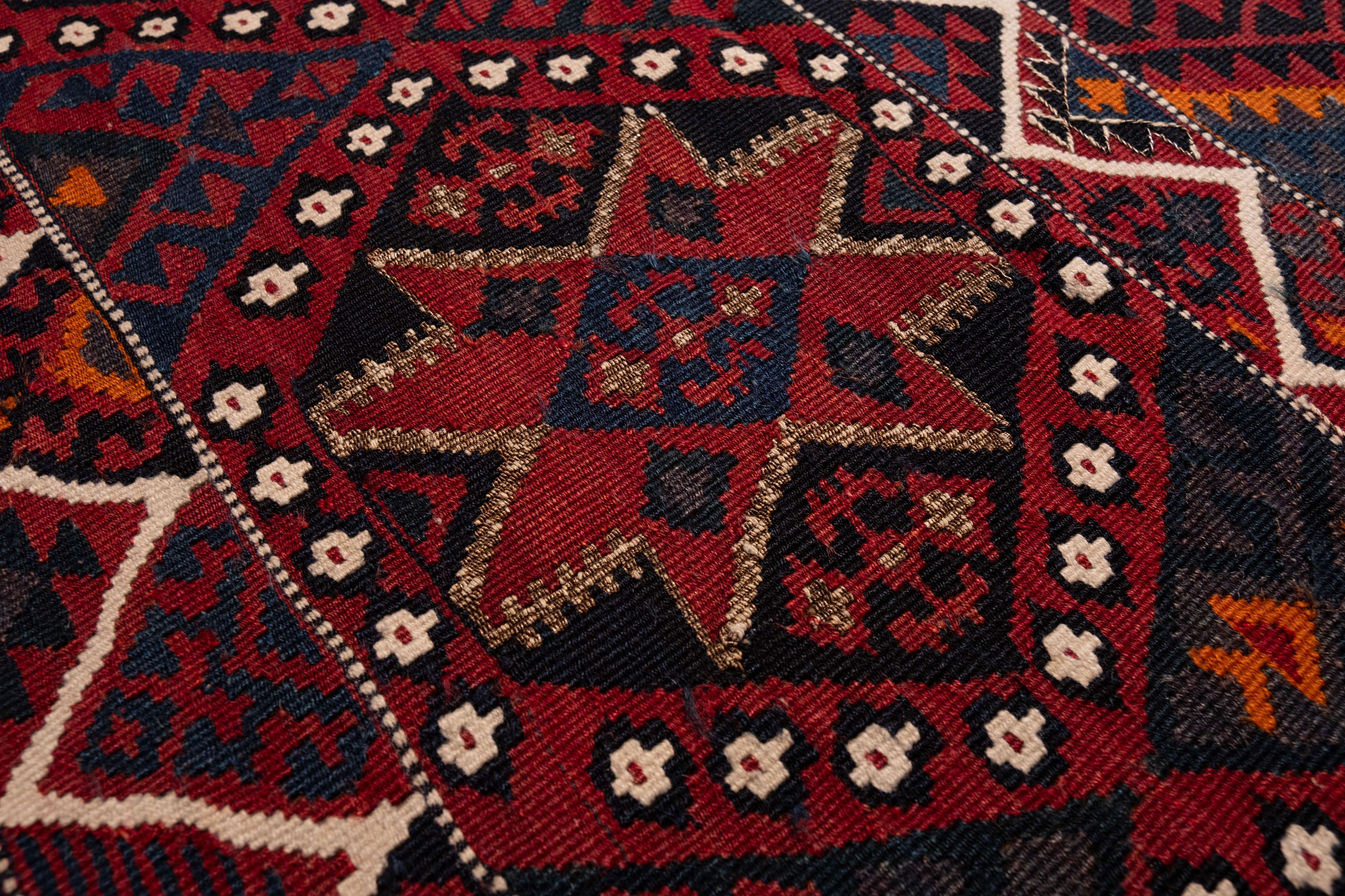 Antique Malatya Runner Kilim Rug Anatolia Turkish Carpet In Good Condition For Sale In Tokyo, JP