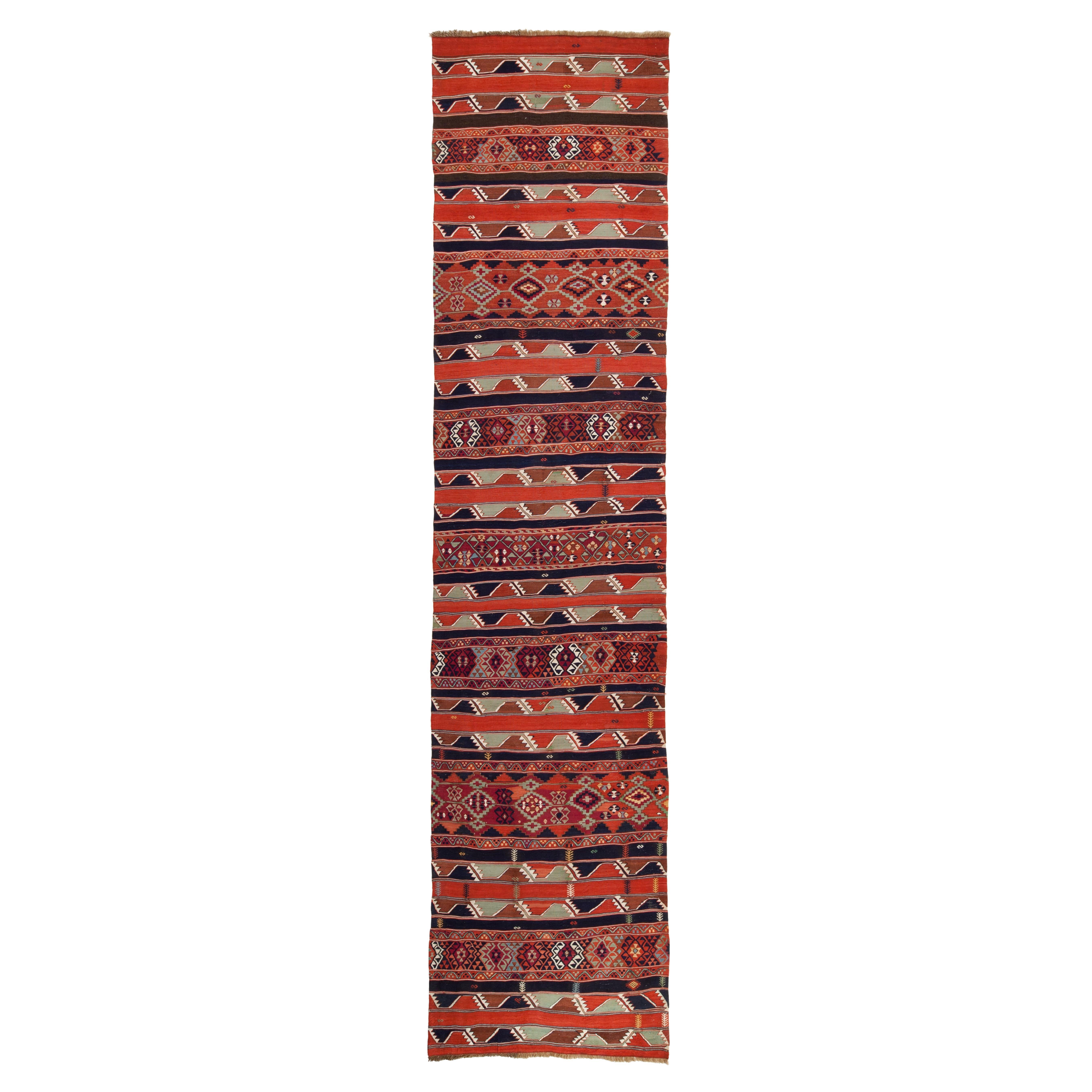 Antique Malatya Runner Kilim Rug Anatolia Turkish Carpet