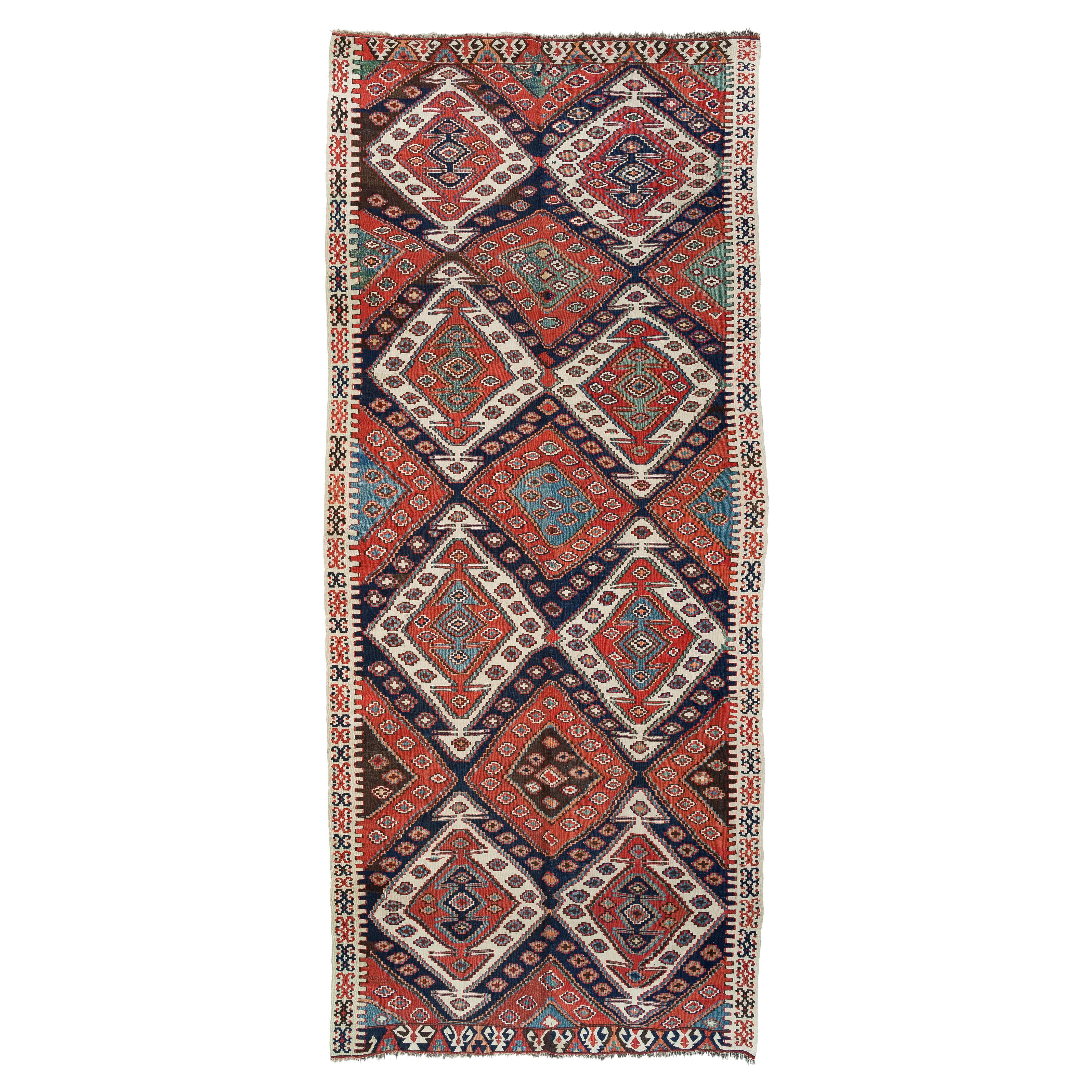 Antique Rashwan Malatya Kilim Anatolia Rug Turkish Carpet