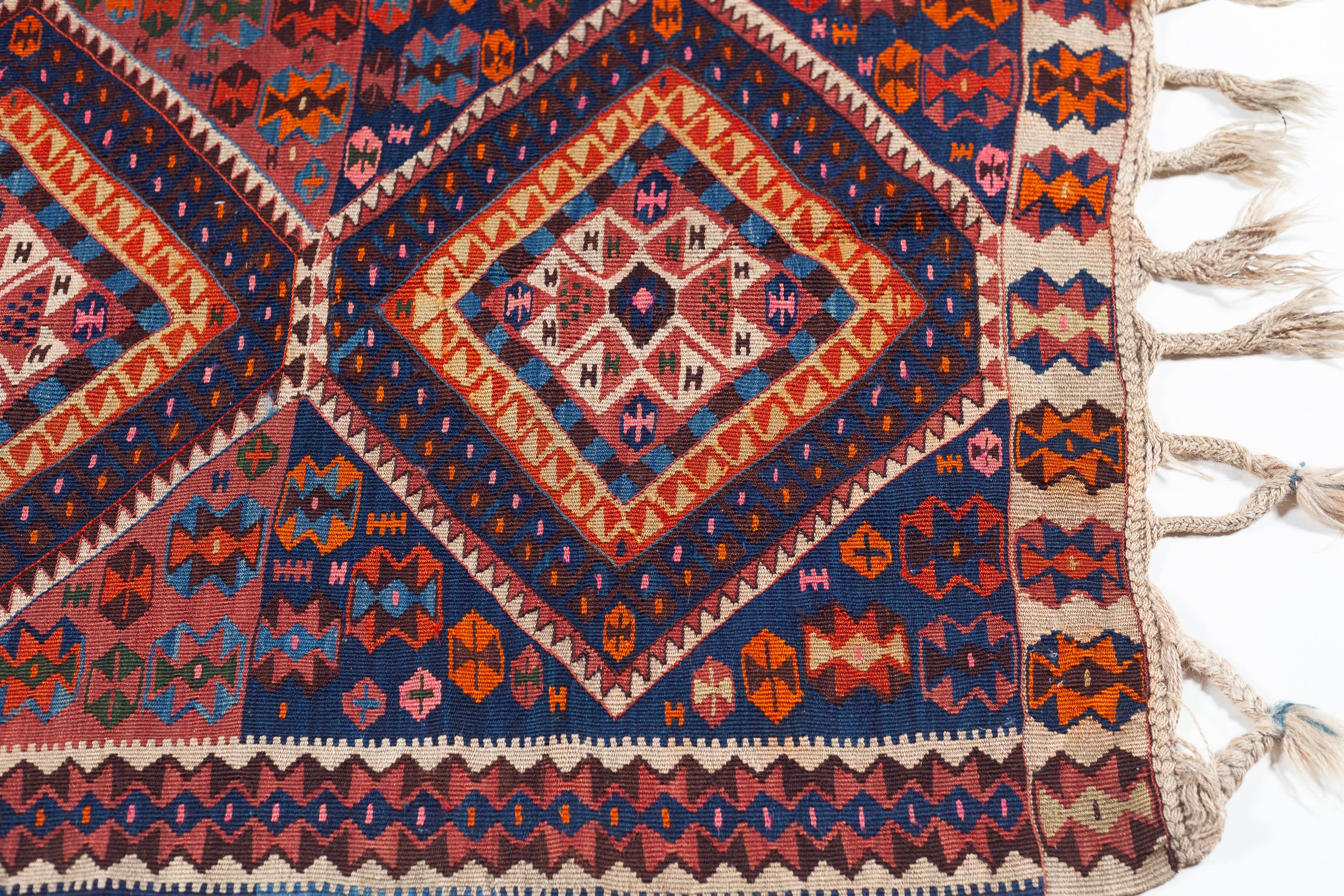 Hand-Knotted Antique Van Kilim Eastern Anatolian Rug Turkish Carpet For Sale