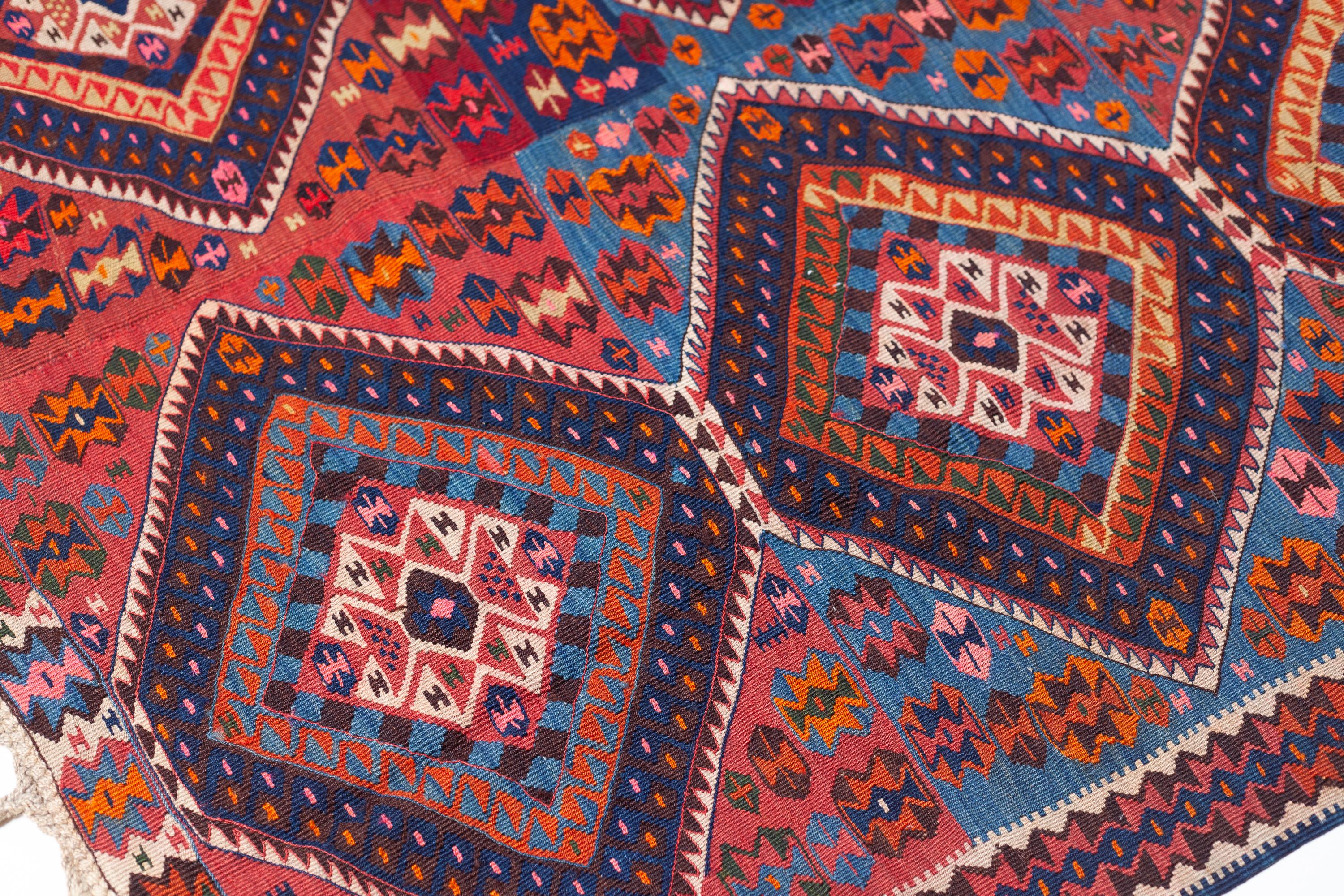 Antique Van Kilim Eastern Anatolian Rug Turkish Carpet In Good Condition For Sale In Tokyo, JP